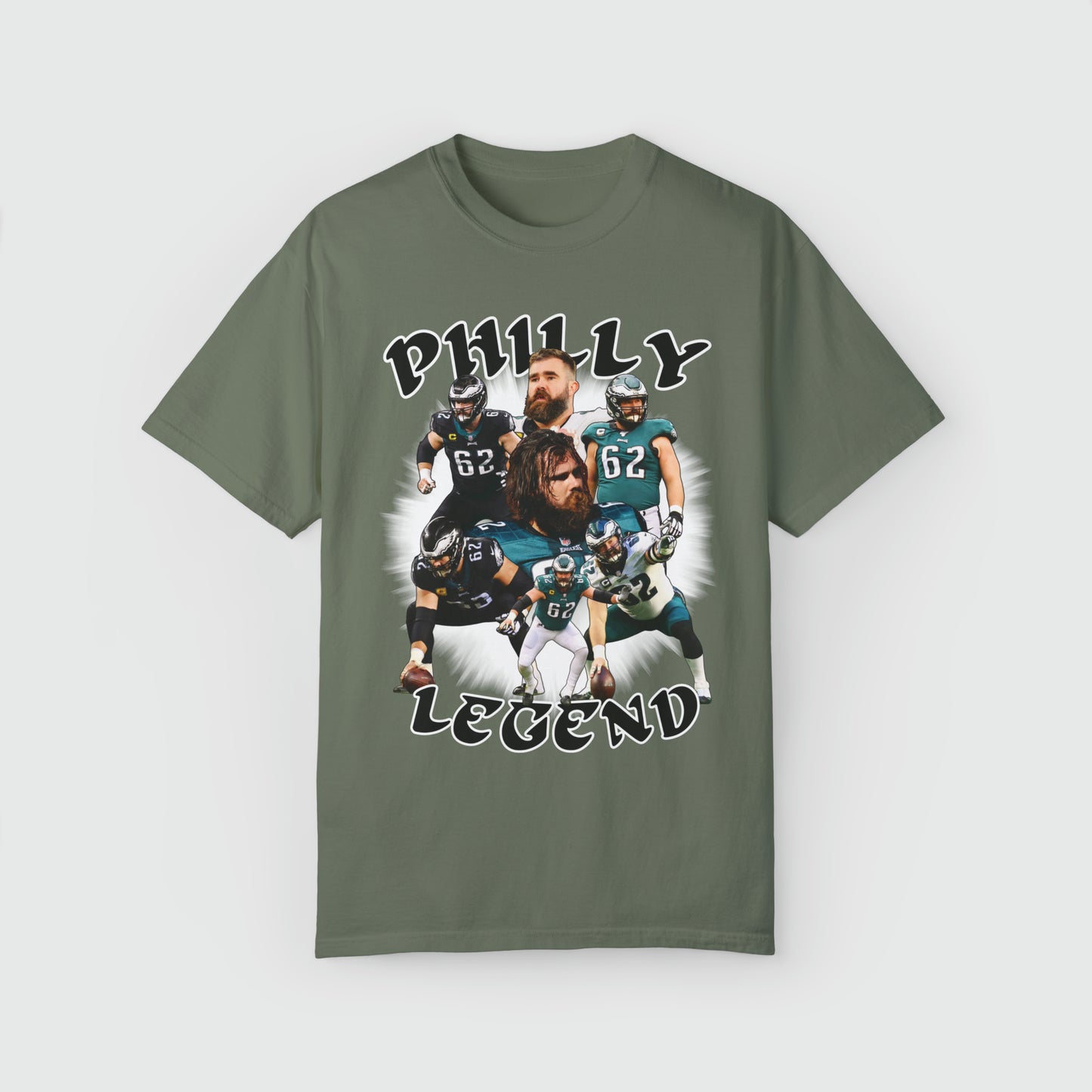 Jason Kelce Philly Legend Tee Product Pic Front Moss