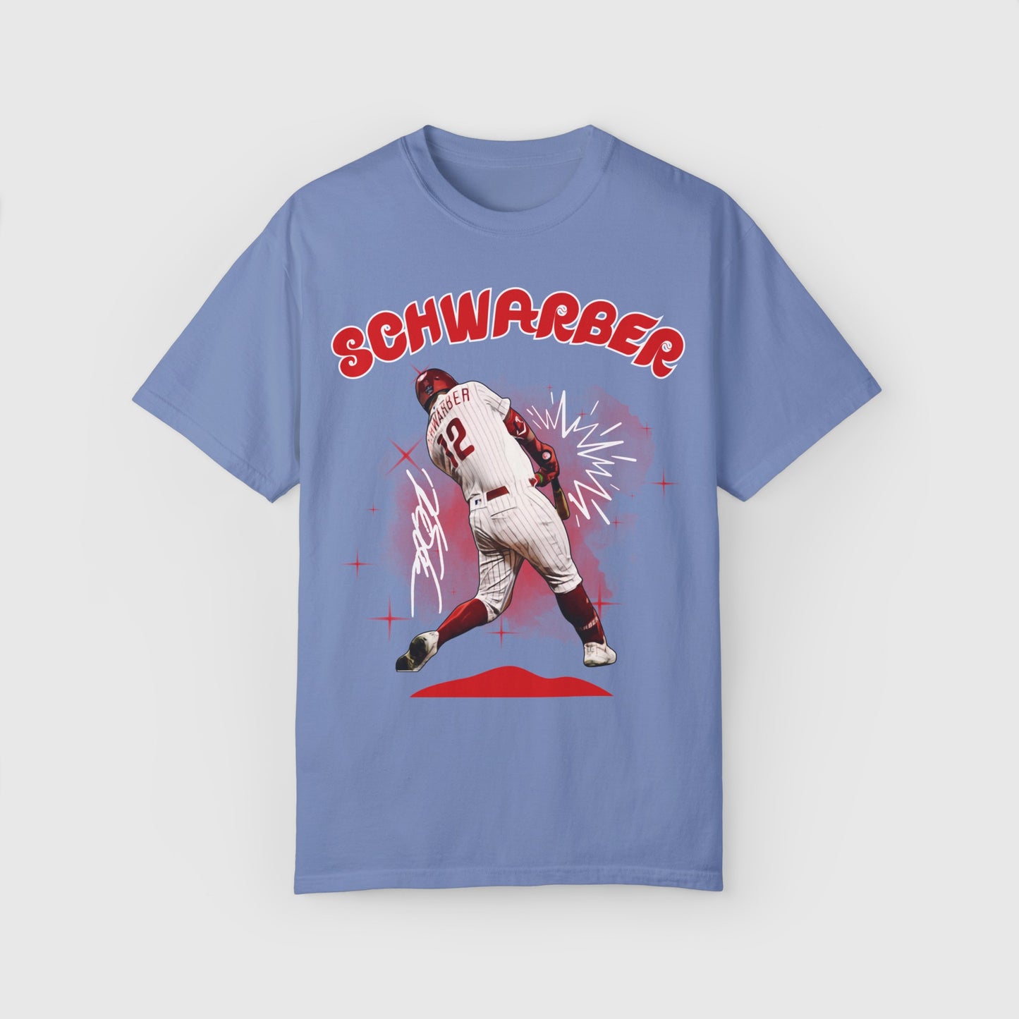 Kyle Schwarber Signature Ink Art Tee Product Pic Washed Denim