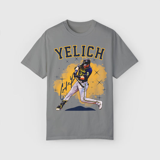 Christian Yelich Signature Tee Product Pic Front Granite