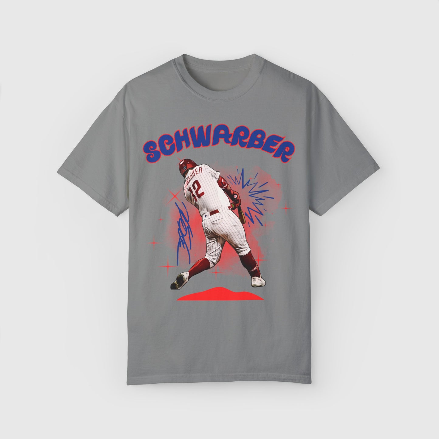 Kyle Schwarber Signature Ink Art Tee Product Pic Granite