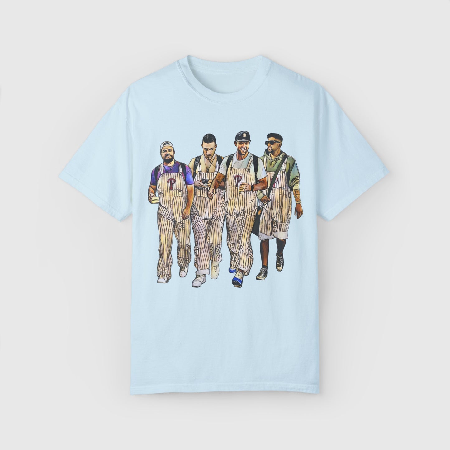 Philly Boys In Overalls Tee Product Pic Front Light Blue