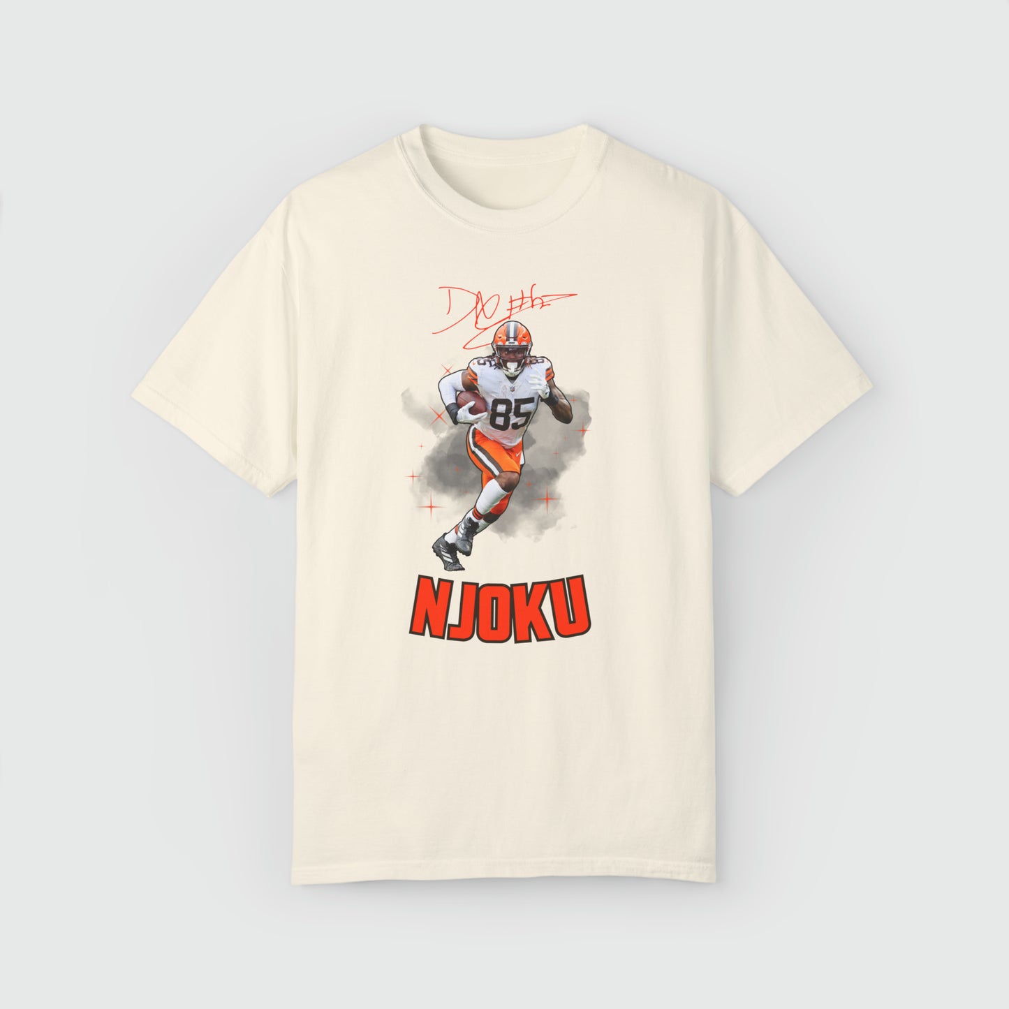 David Njoku Signature Tee Product Pic Front Ivory