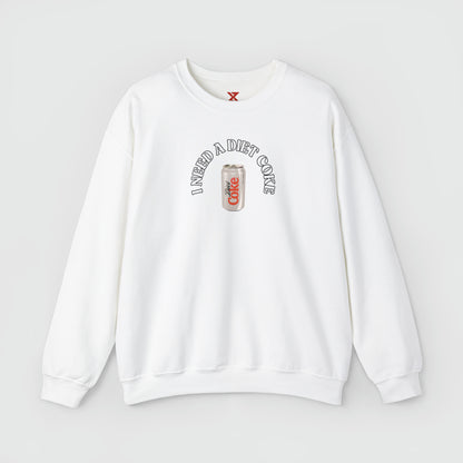 I Need A Diet Coke Crewneck Product Pic Front White