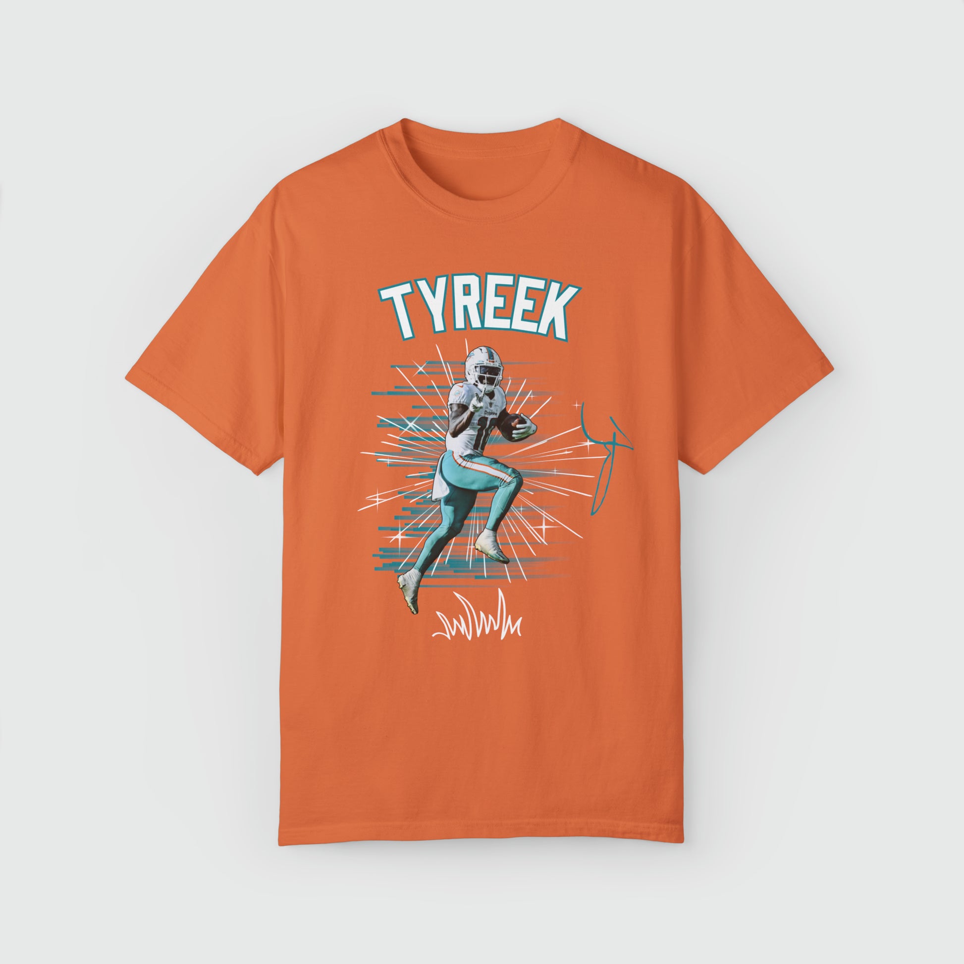 Tyreek Hill Signature Tee Peace Sign Product Pic Front Burnt Orange 