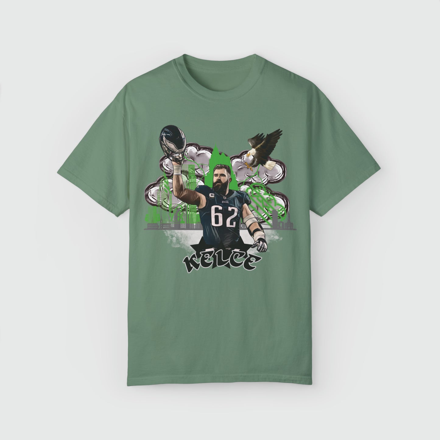 Jason Kelce City Tee Product Pic Front Light Green