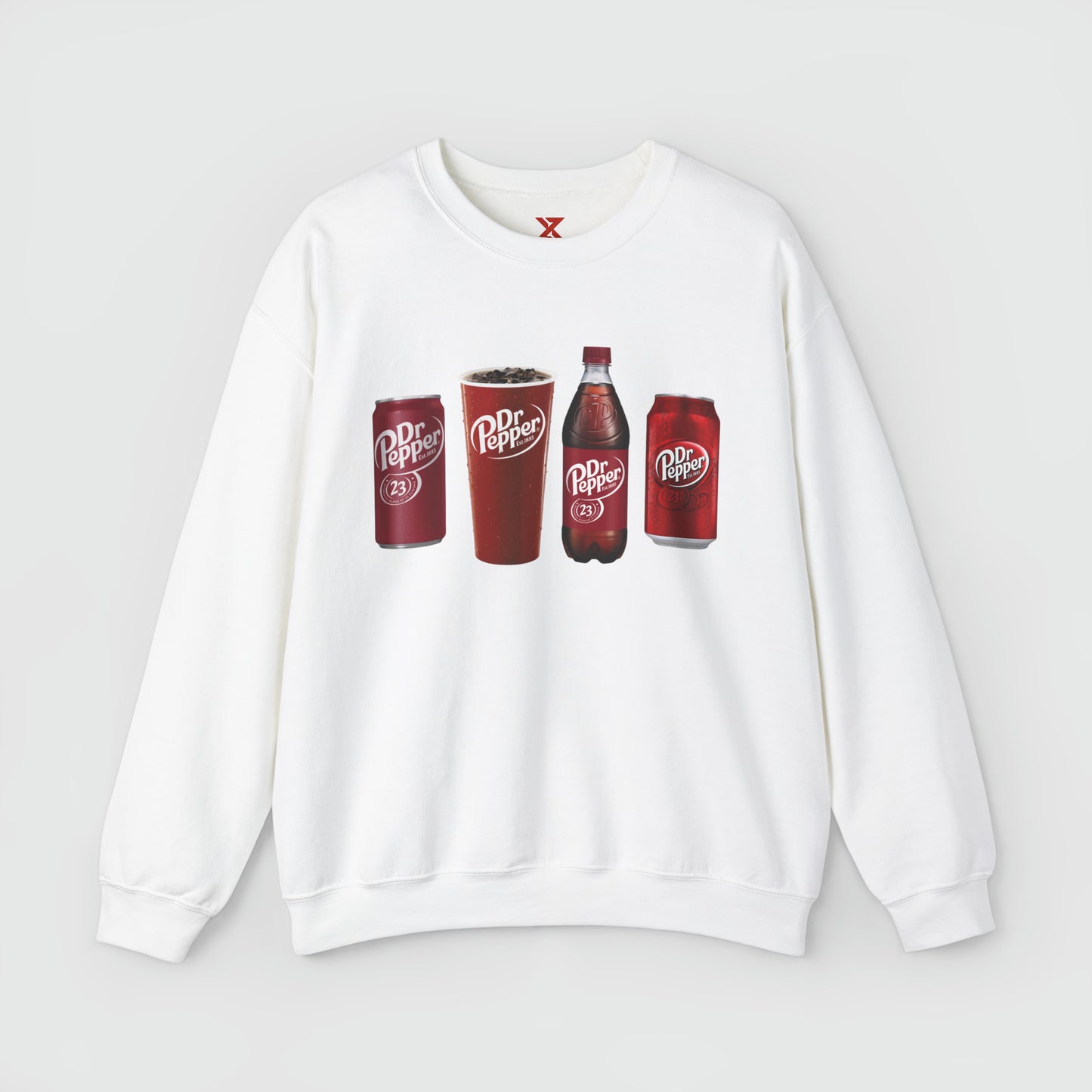 Dr Pepper Crewneck Product Pic Front White