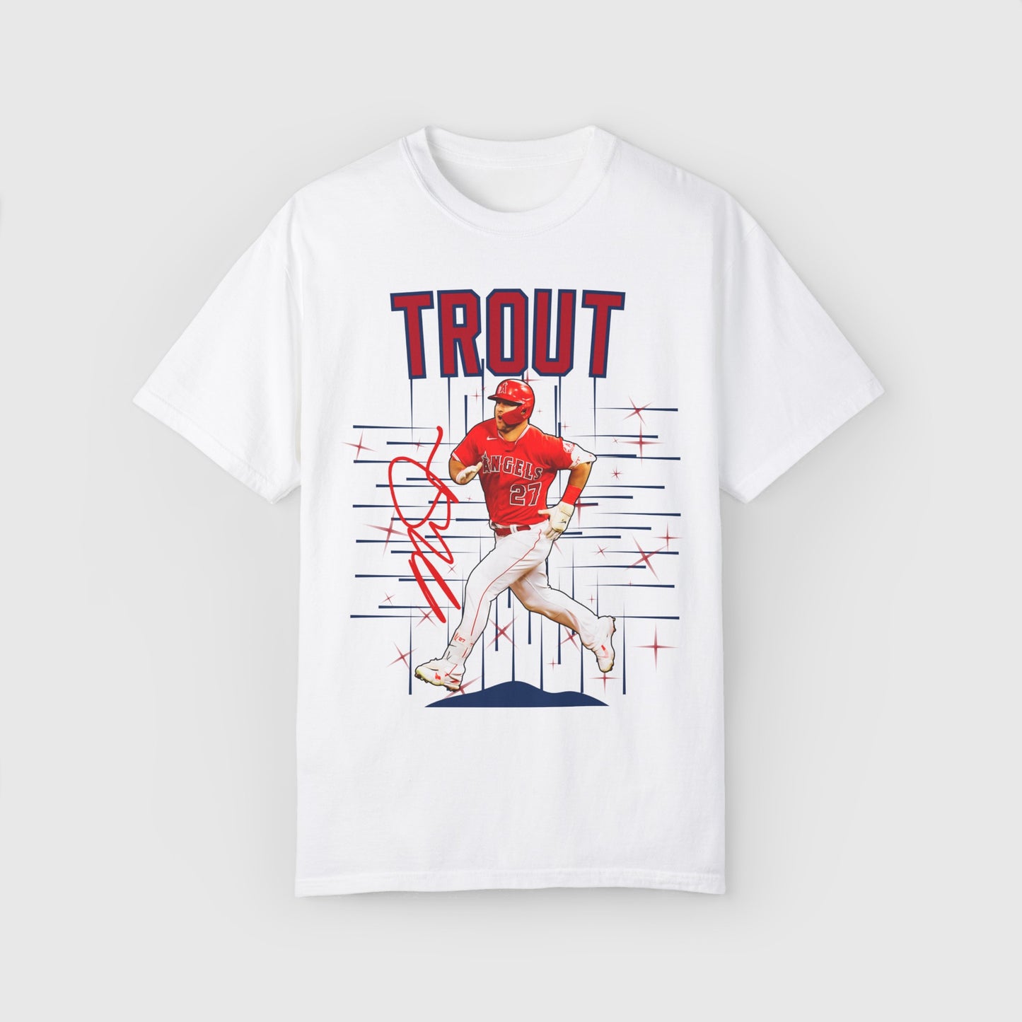 Mike Trout Signature Tee Product Pic Front White