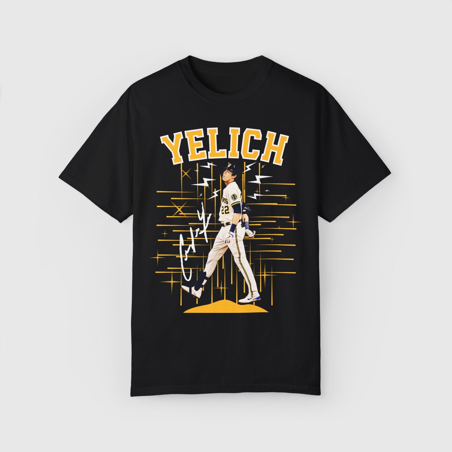 Christian Yelich Signature Ink Art Tee Product Pic Front Black