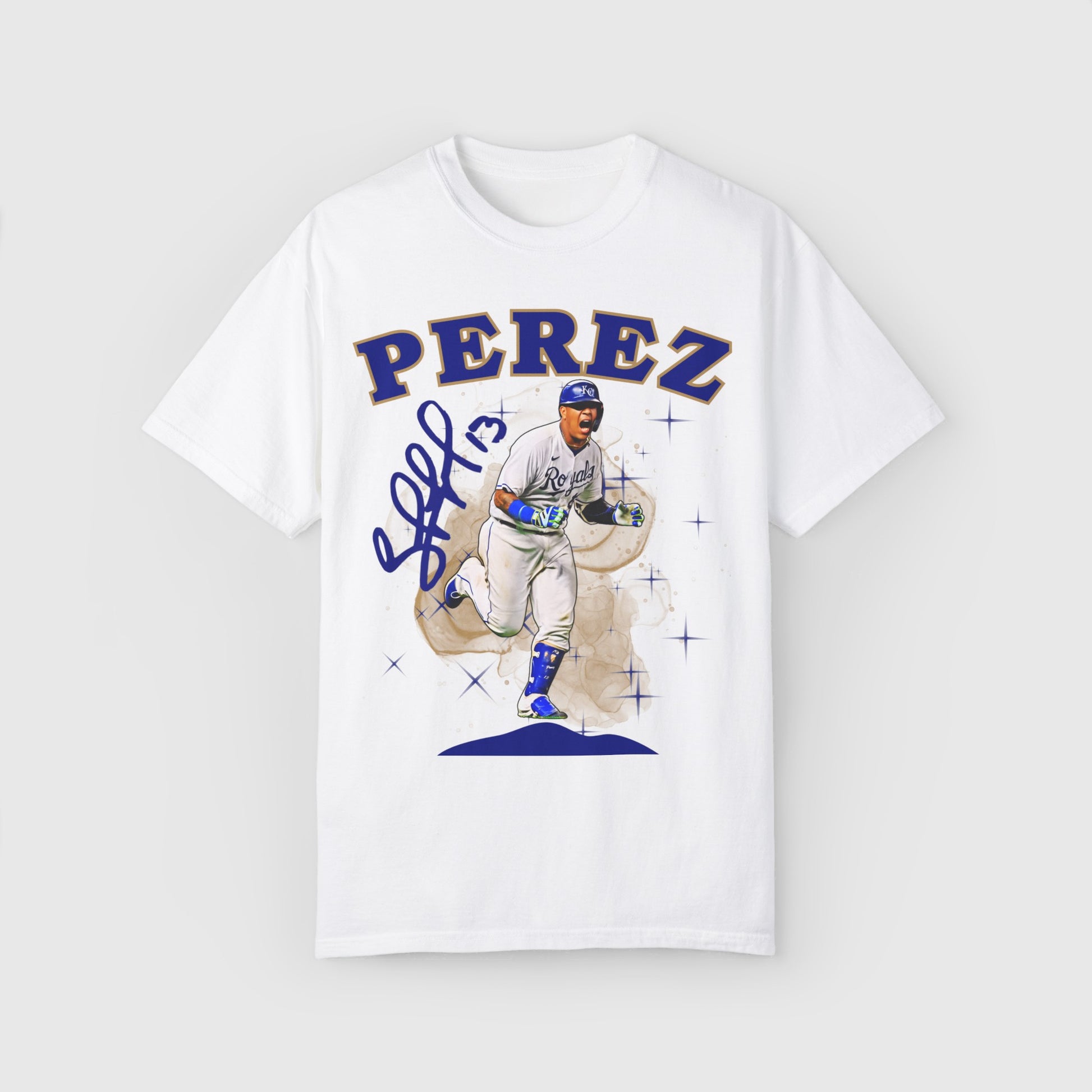 Salvador Perez Signature Tee Kansas City Royals Product Pic Front White