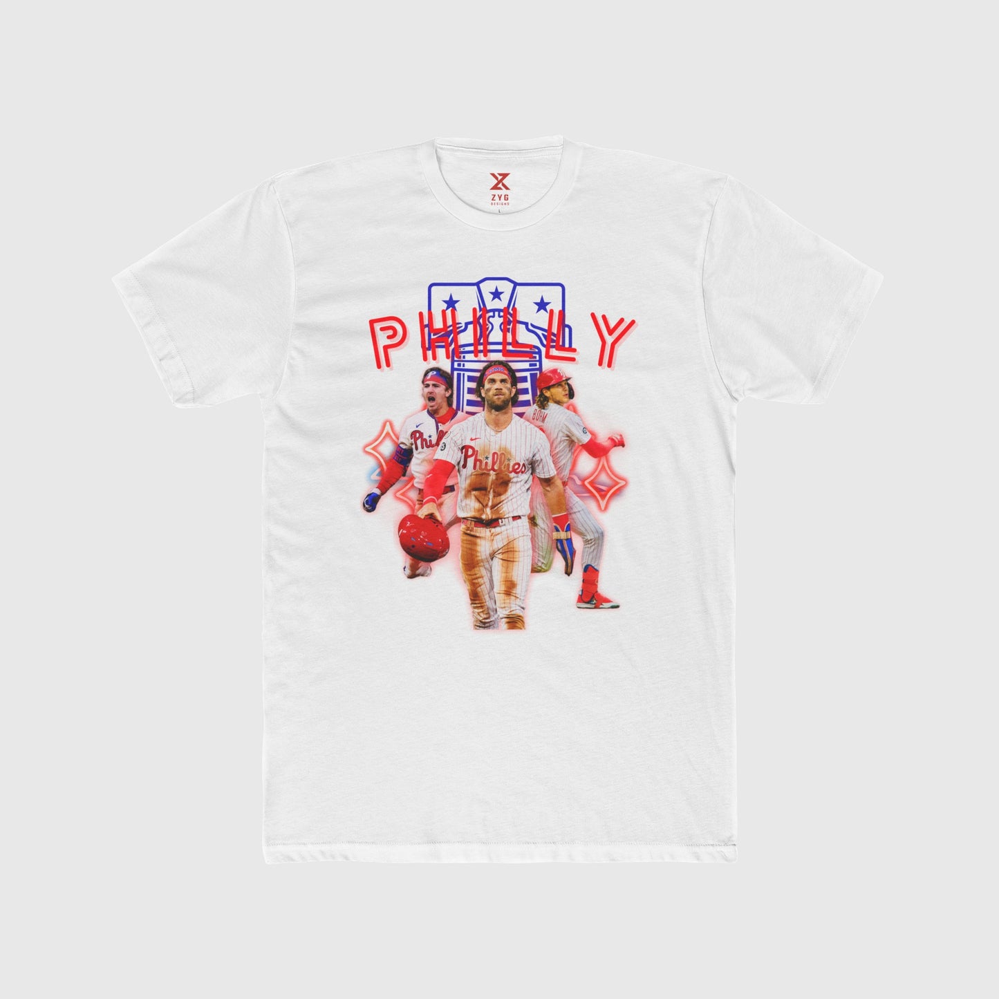 Phillies Neon Trio Tee Product Pic Front White