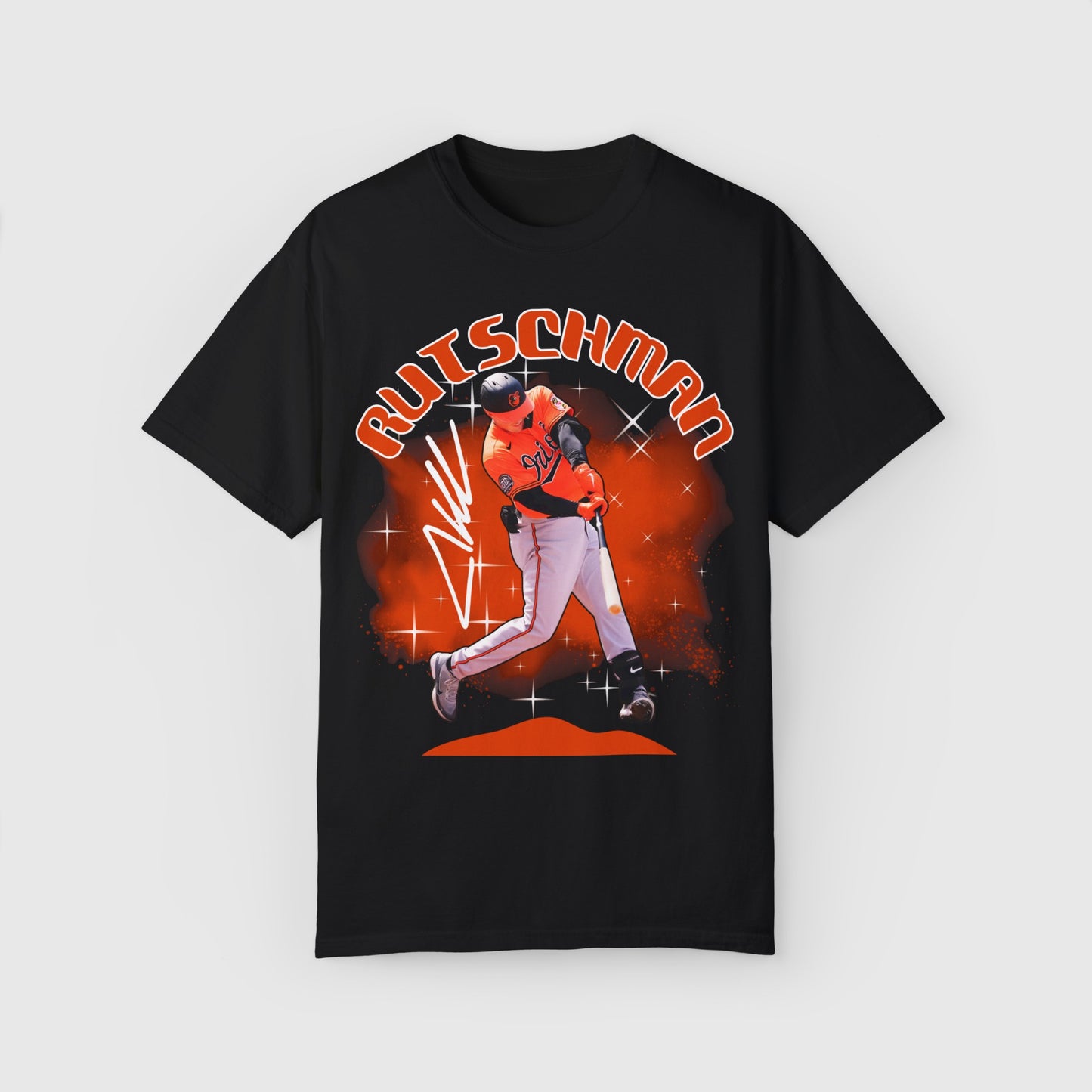 Adley Rutschman Signature Tee Baltimore Orioles Product Pic Front Black