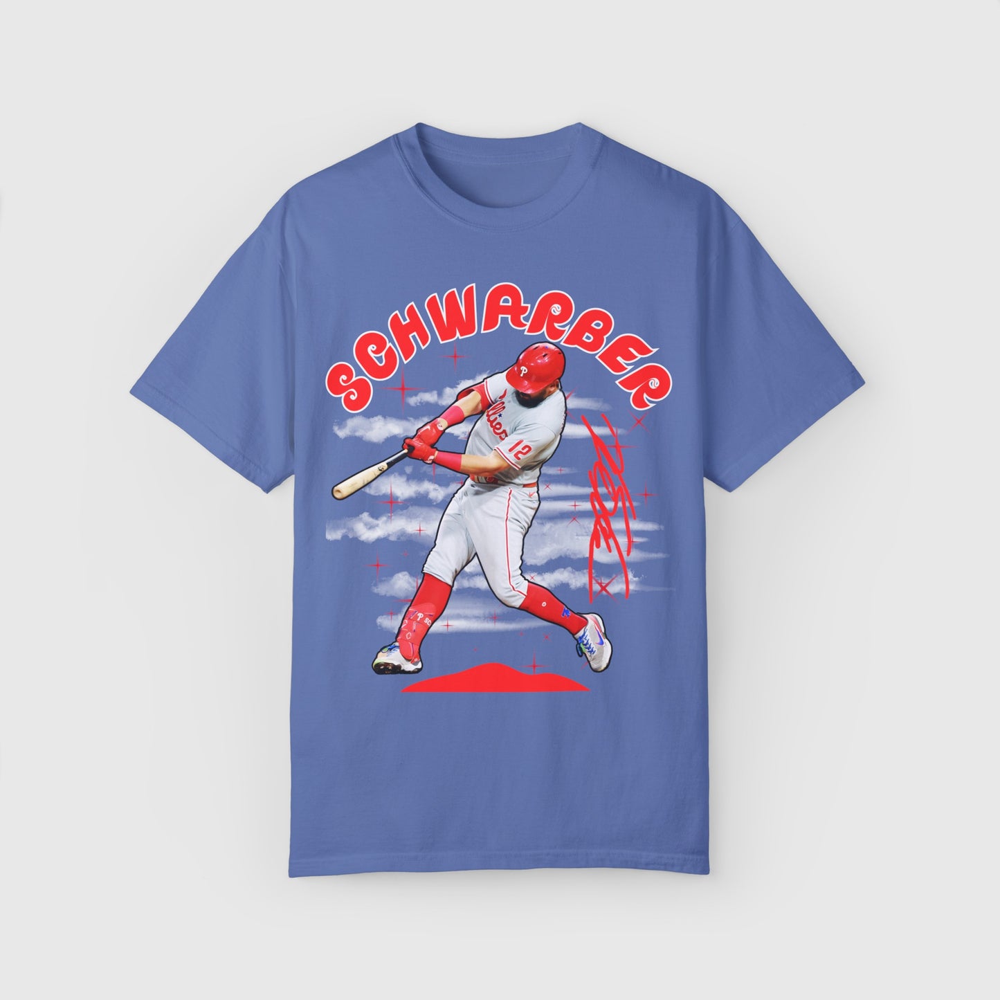 Kyle Schwarber Signature Tee Product Pic Front Mystic Blue