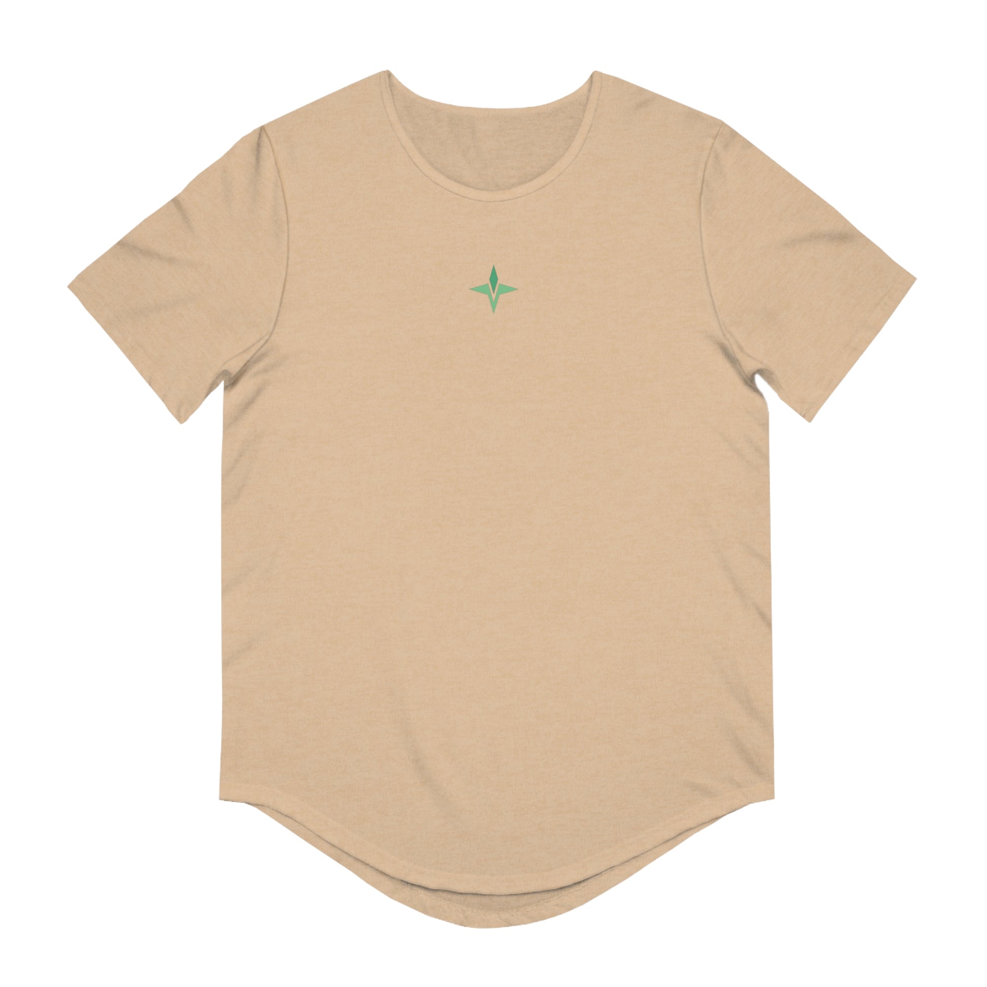 Savant Gym Tee Green Product Pic Front Heather Sand Dune