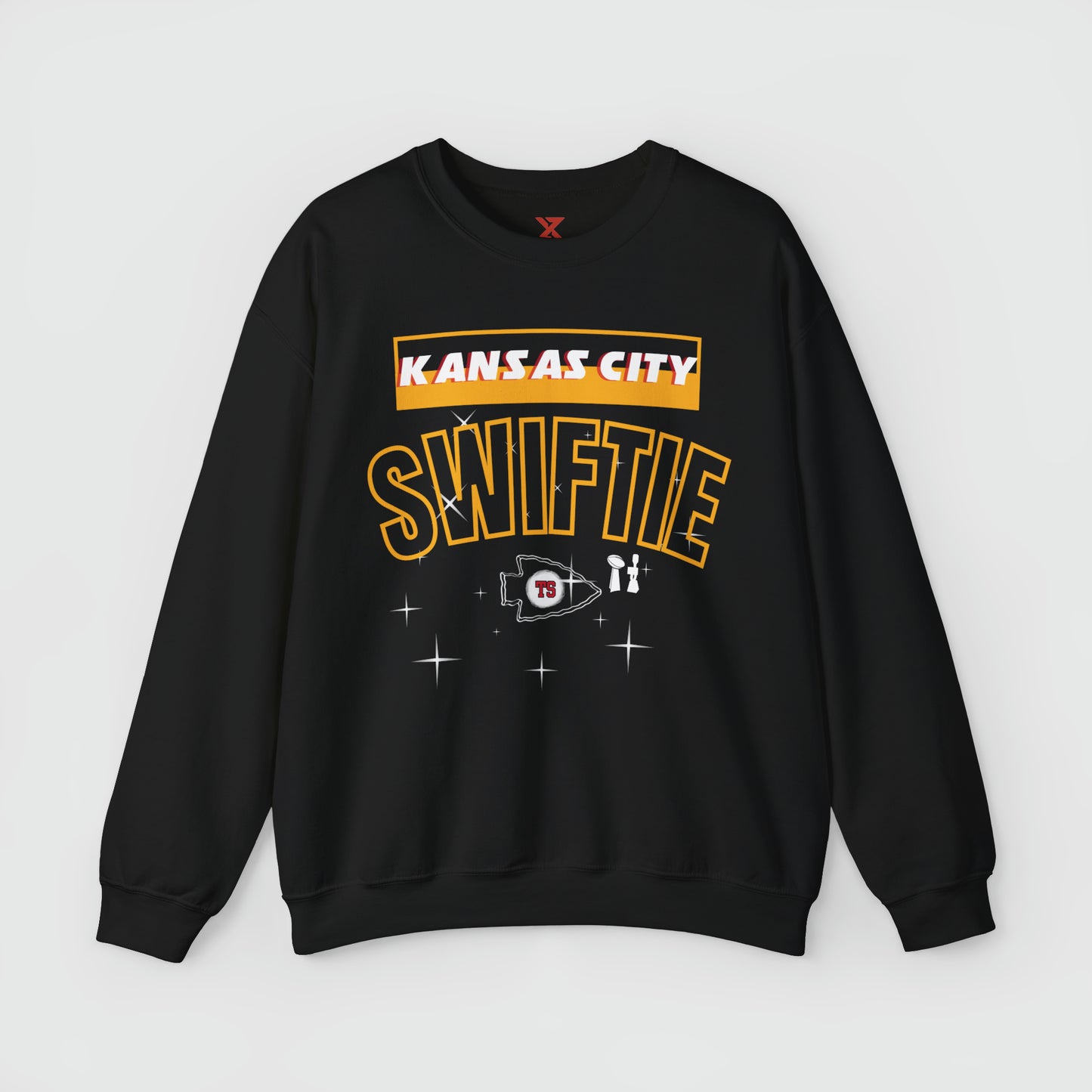 Kansas City Swiftie Retro Crewneck Product Pic Front Black