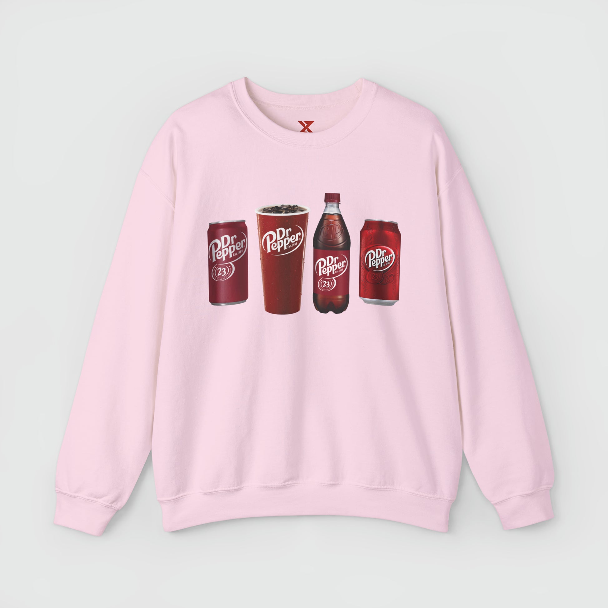 Dr Pepper Crewneck Product Pic Front Light Pink