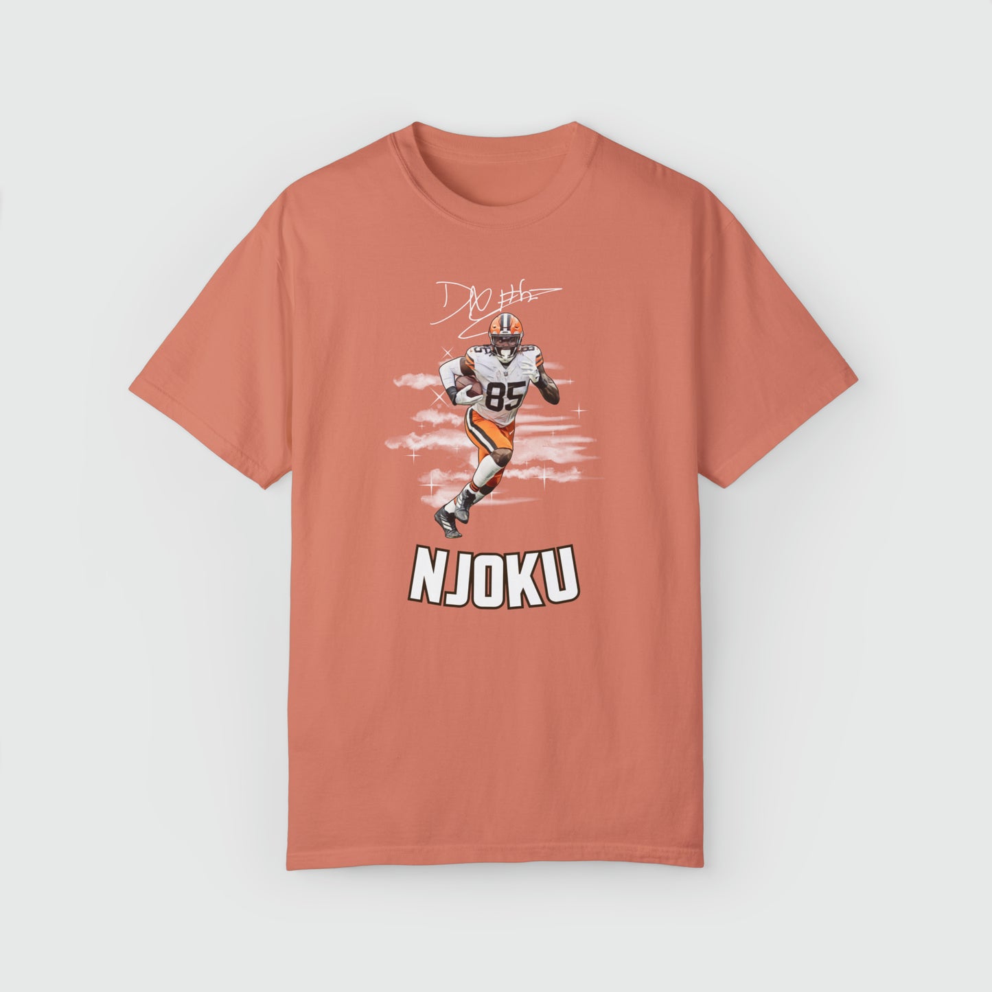 David Njoku Signature Ink Art Tee Product Pic Front Terracotta