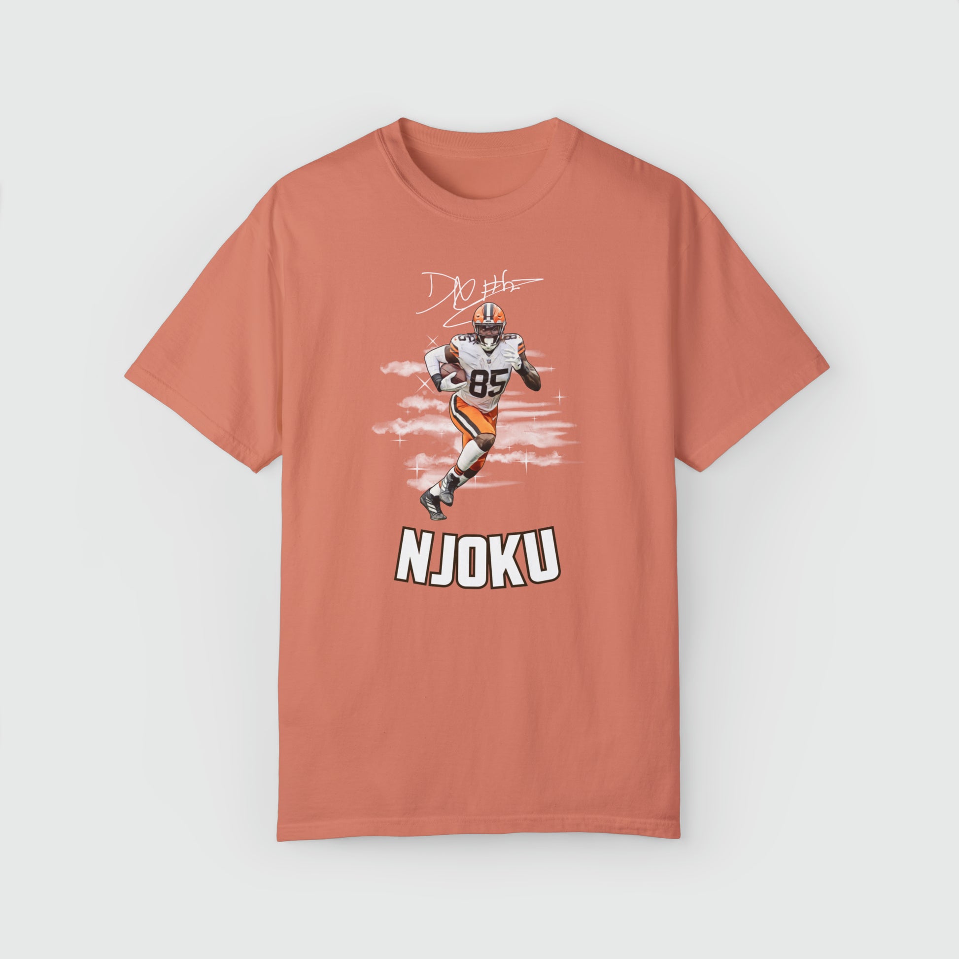 David Njoku Signature Ink Art Tee Product Pic Front Terracotta