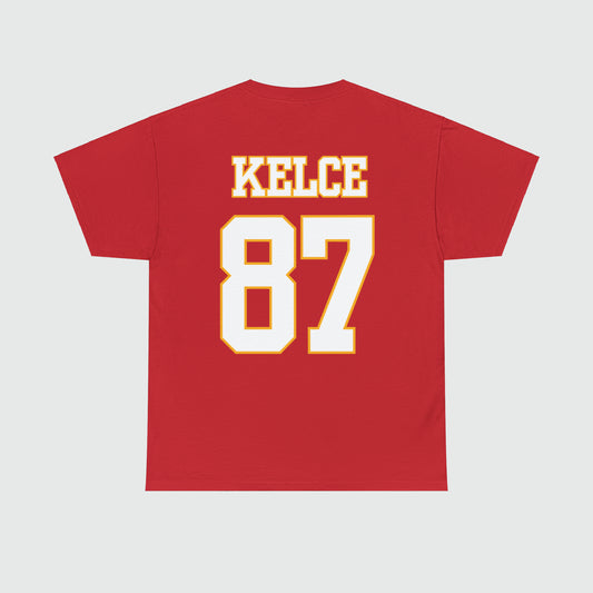 Travis Kelce Jersey Tee Back Red