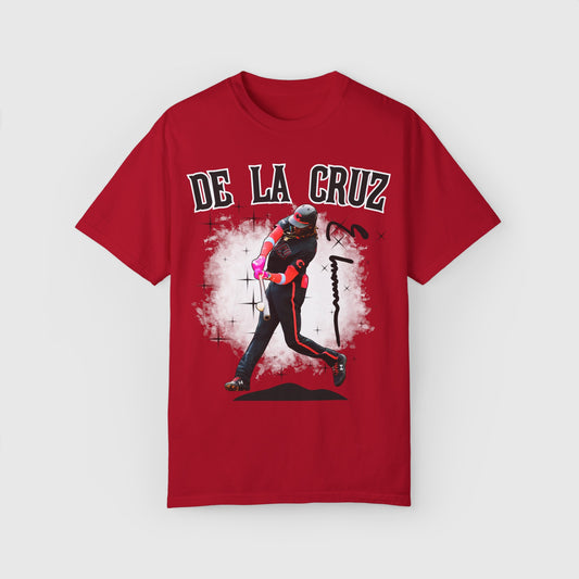 Elly De La Cruz Signature Tee Cincinnati Reds Product Pic Front Red