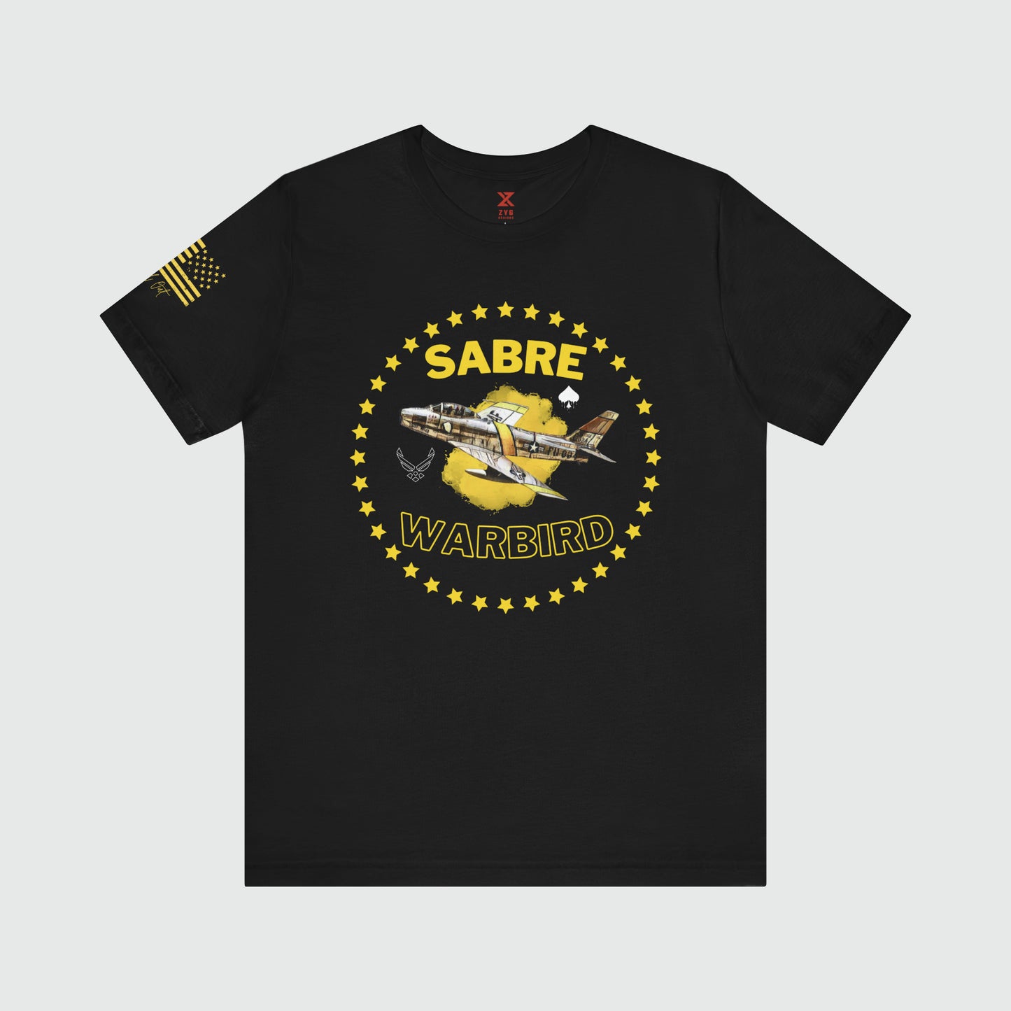 Sabre Warbird USAF Tee Product Pic Front Black