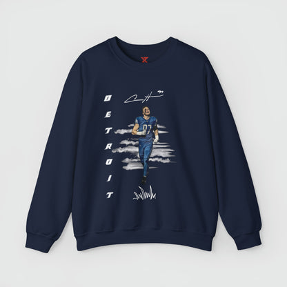 Aiden Hutchinson Signature Crewneck Product Pic Front Navy