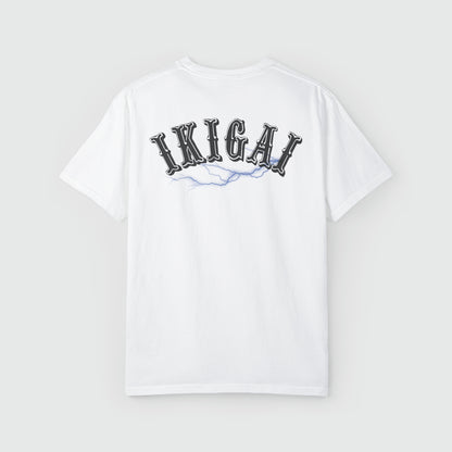 Ikigai Blue Flash Tee Product Pic Back White