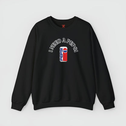 I Need A Pepsi Crewneck Front Black