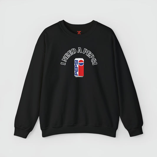 I Need A Pepsi Crewneck Front Black