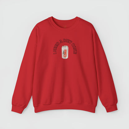 I Need A Diet Coke Crewneck Product Pic Front Red