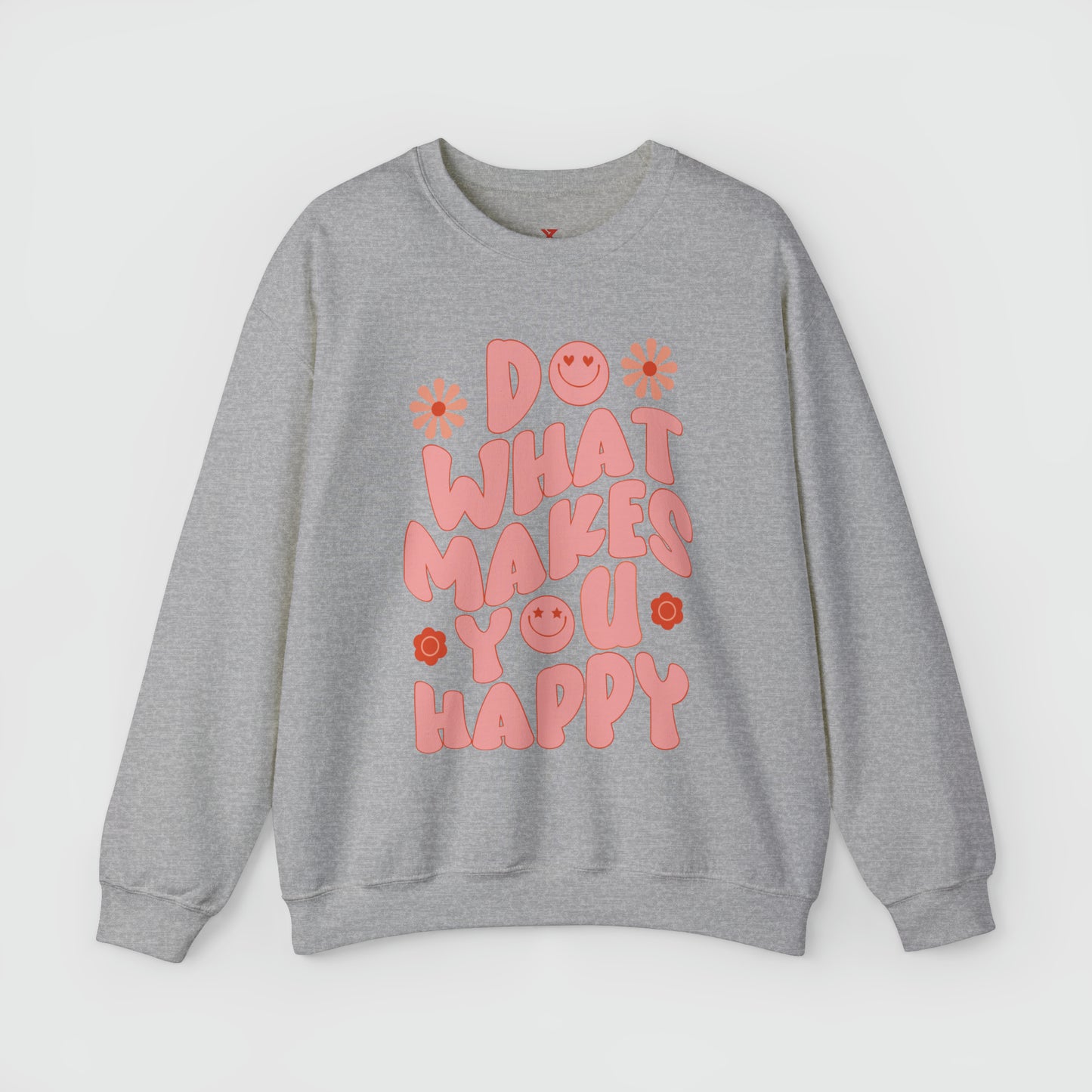 Do What Makes You Happy Crewneck Product Pic Front Grey