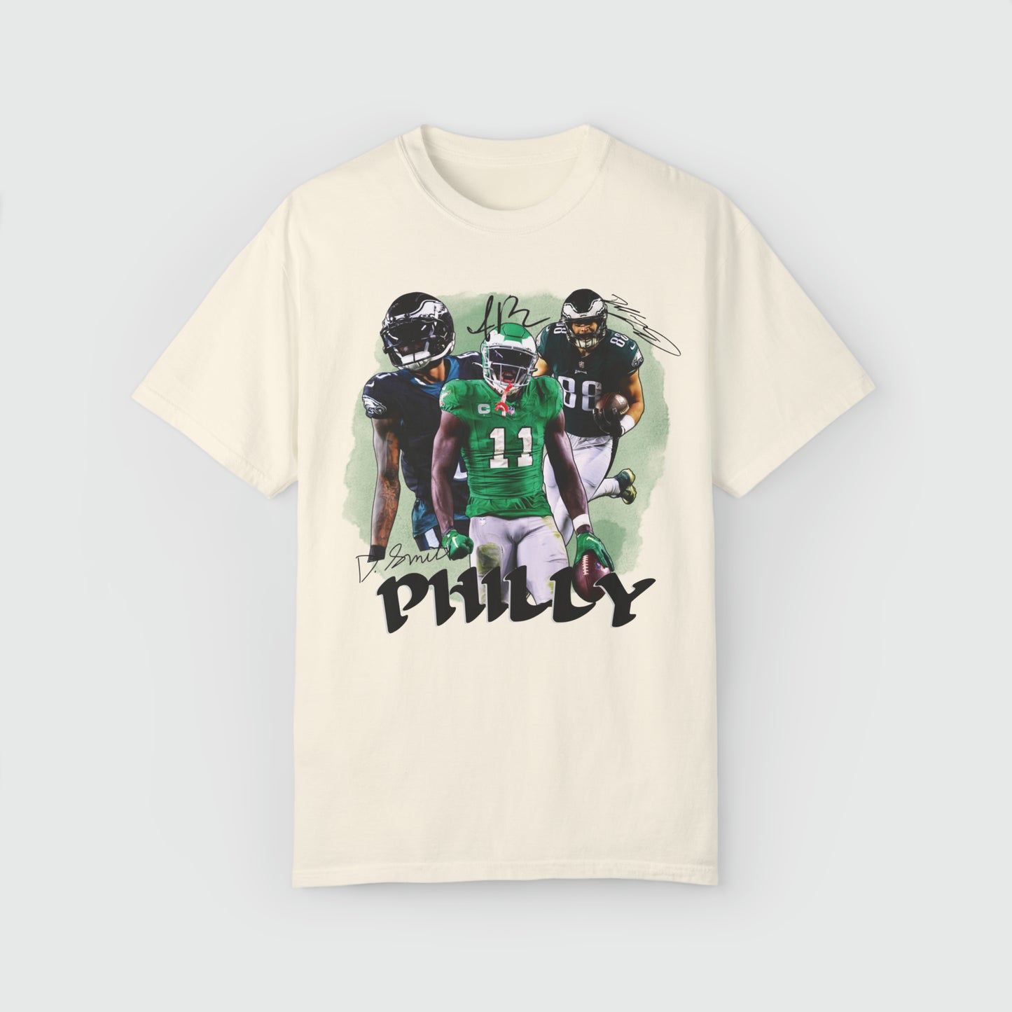 Eagles Receivers Trio Tee Product Pic Front Ivory