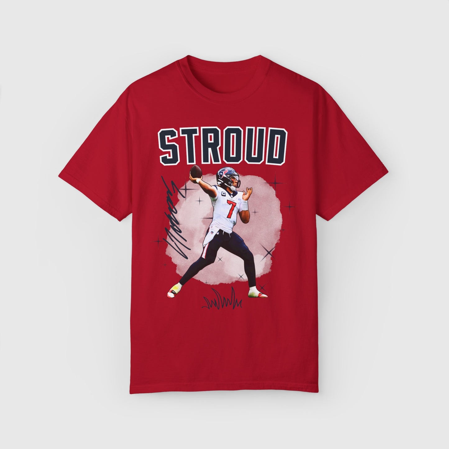 C.J Stroud Signature Tee Product Pic Front Red