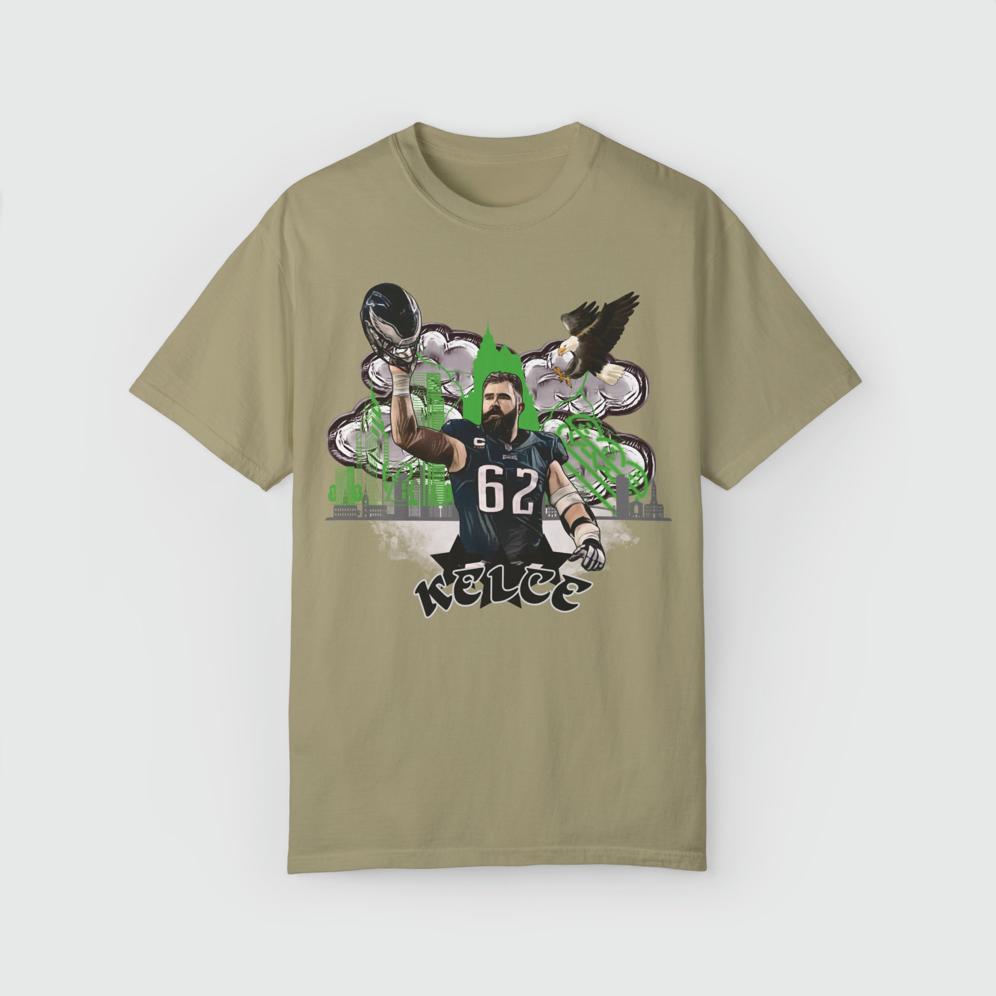 Jason Kelce City Tee Product Pic Front Khaki