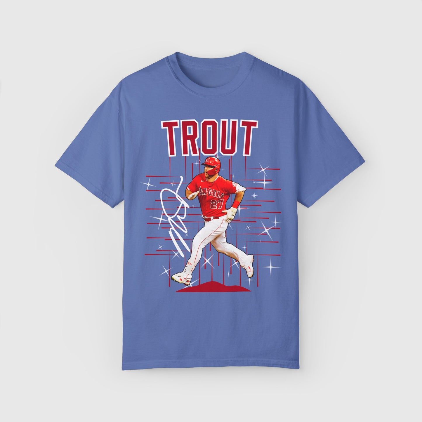 Mike Trout Signature Tee Product Pic Front Mystic Blue