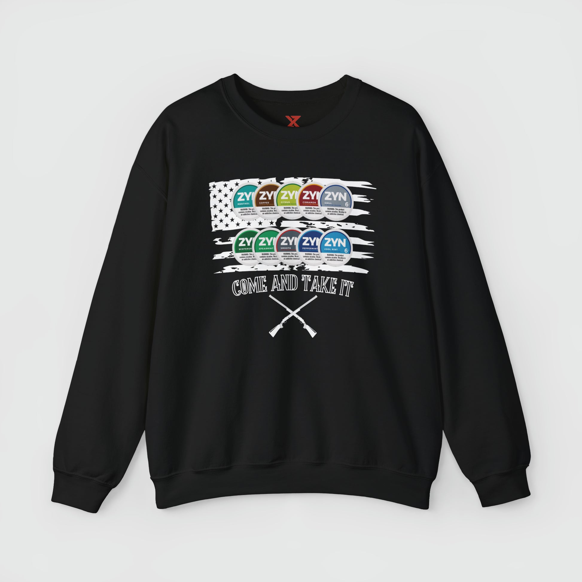 ZYN Come & Take It Crewneck Product Pic Front Black