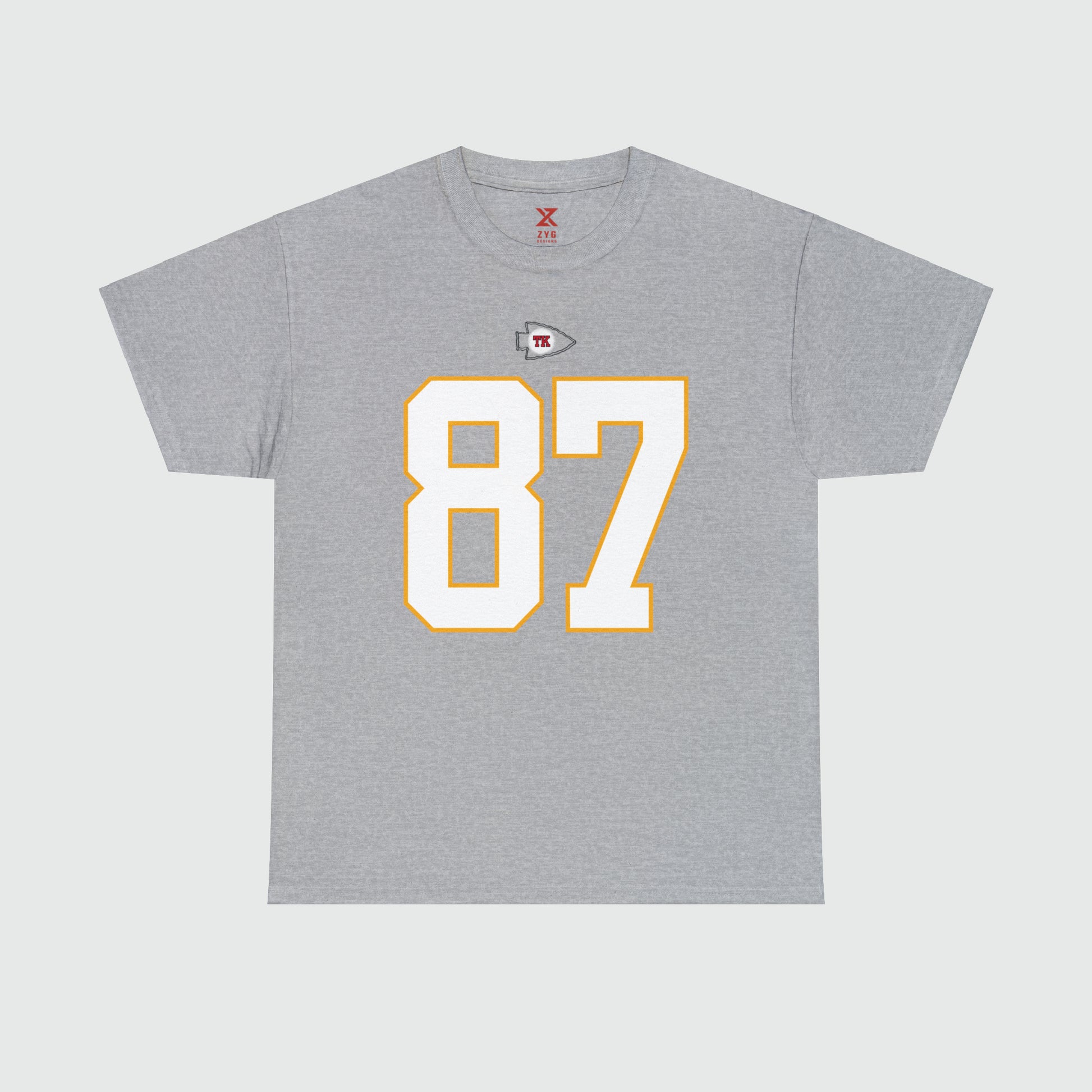 Travis Kelce Jersey Tee Front Sport Grey