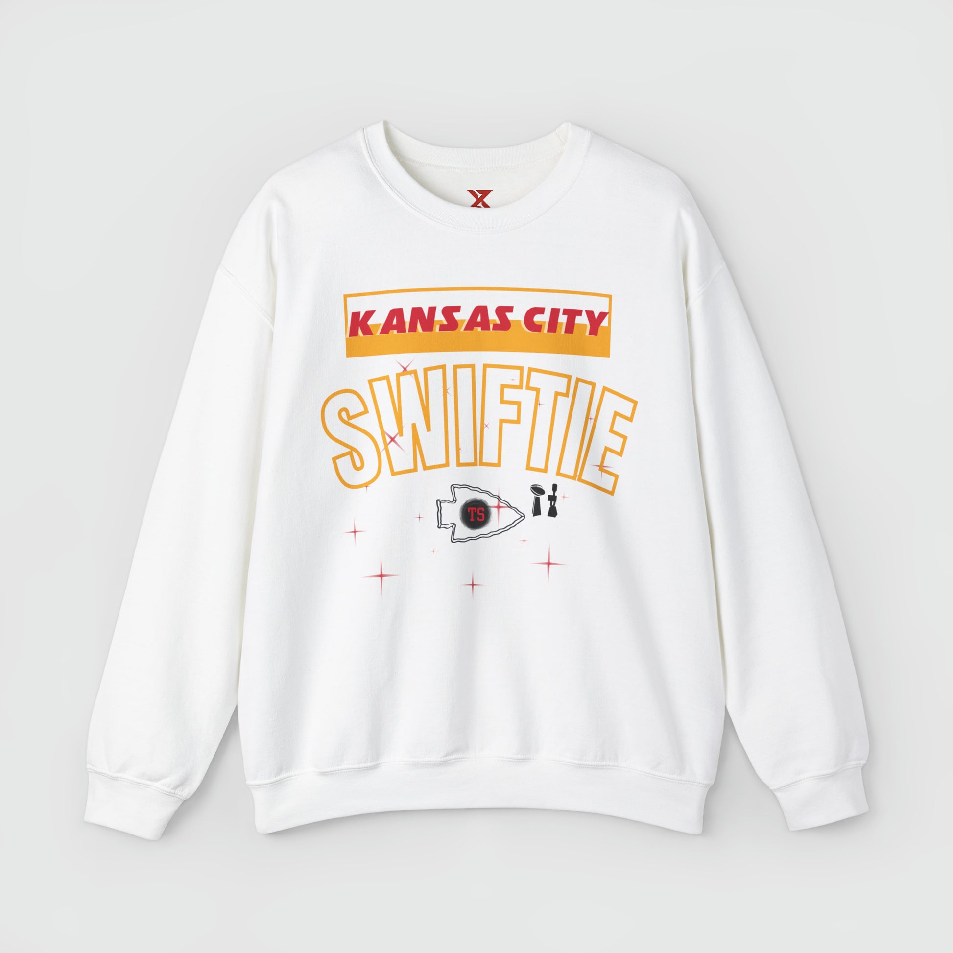 Kansas City Swiftie Retro Crewneck Product Pic Front White