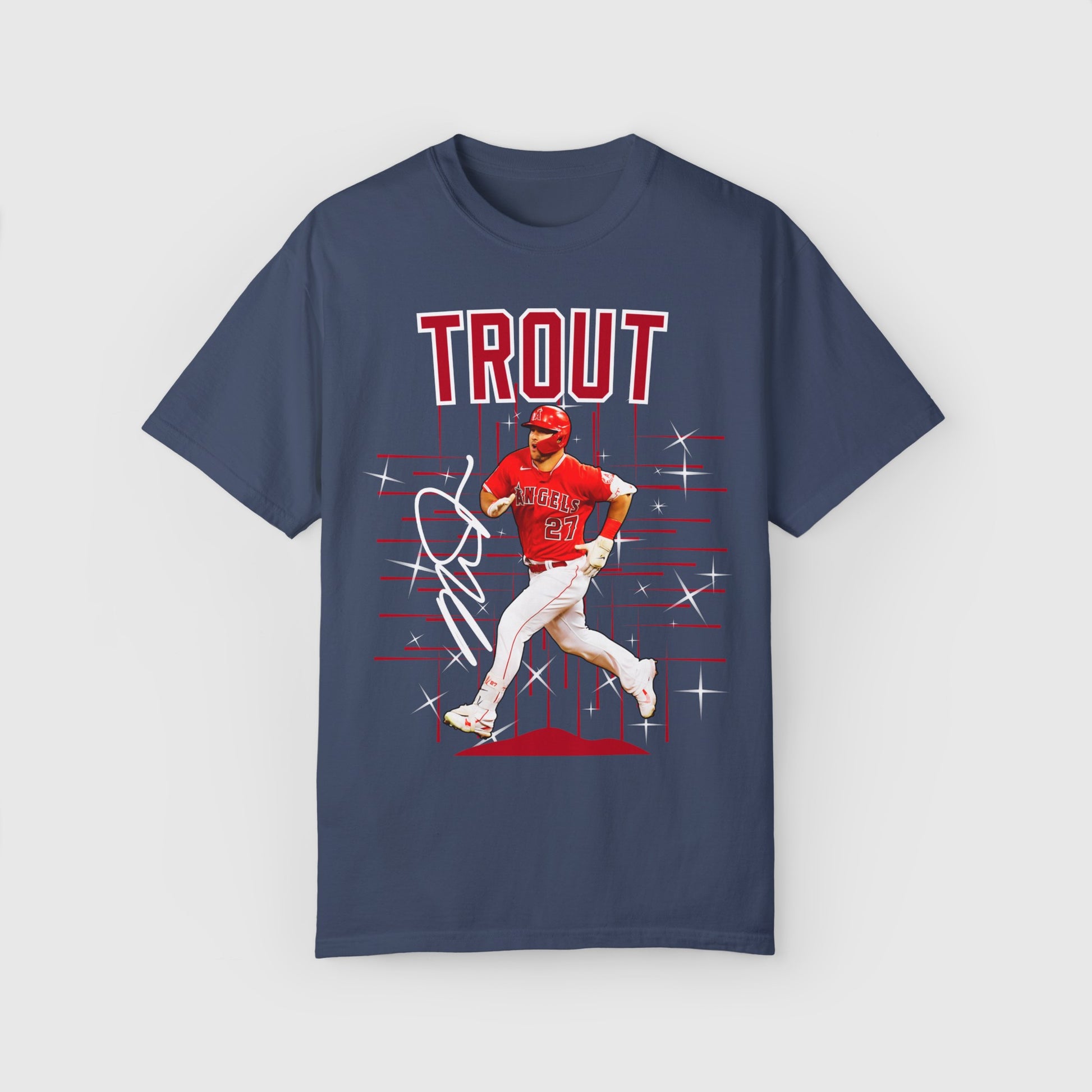 Mike Trout Signature Tee Product Pic Front Midnight