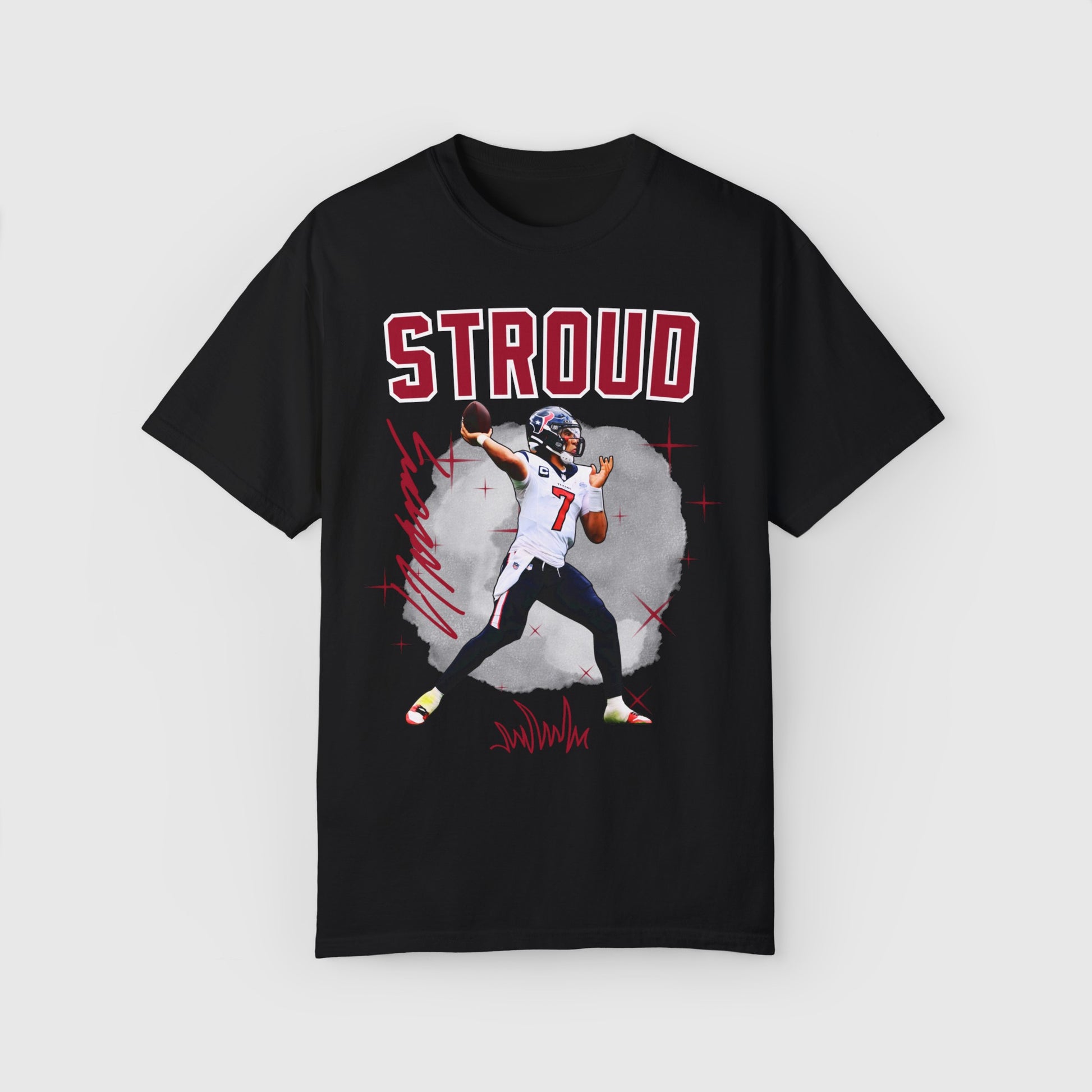 C.J Stroud Signature Tee Product Pic Front Black