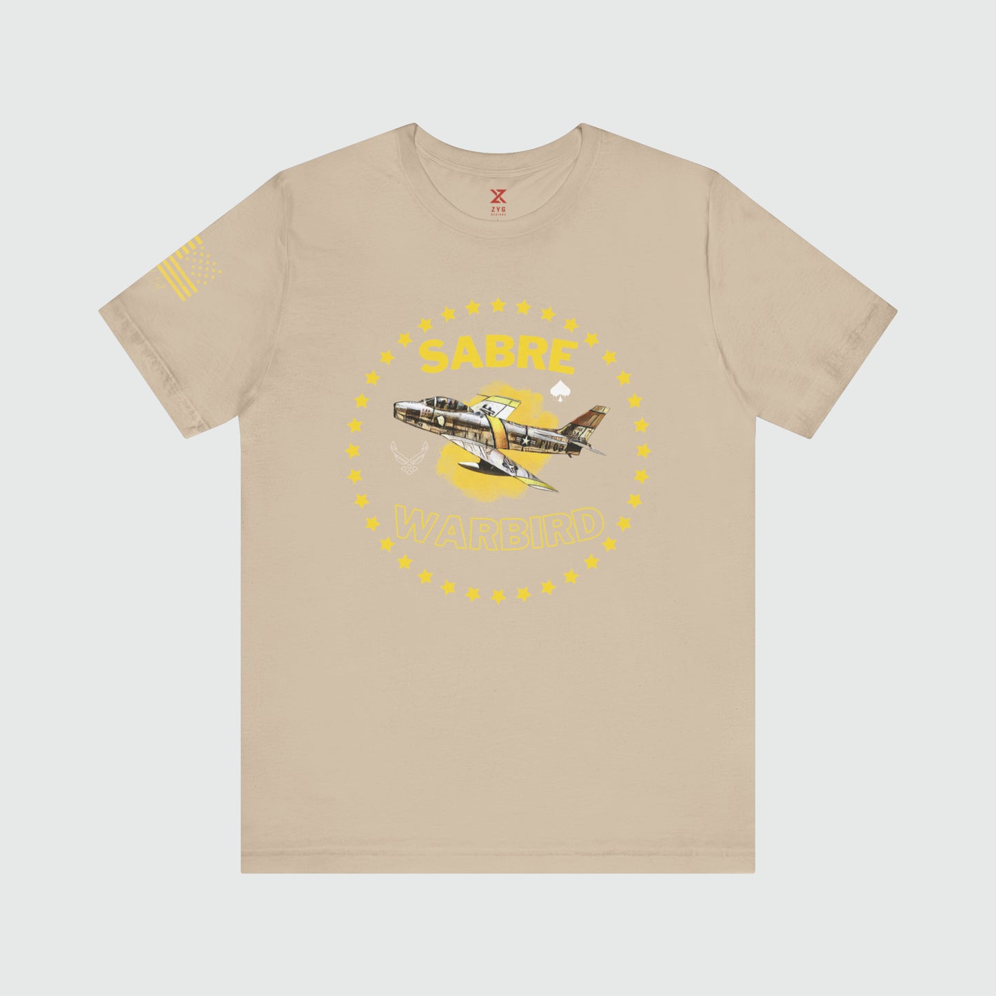 Sabre Warbird USAF Tee Product Pic Front Tan