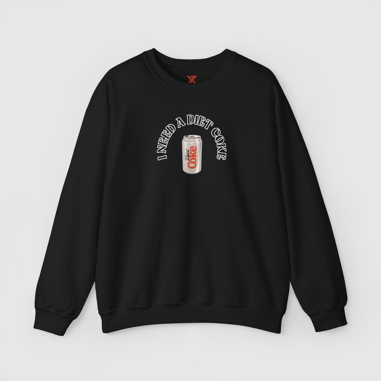 I Need A Diet Coke Crewneck Product Pic Front Black