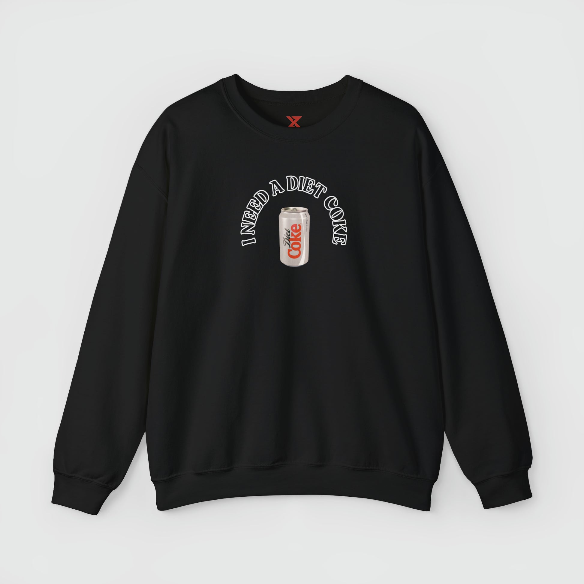 I Need A Diet Coke Crewneck Product Pic Front Black