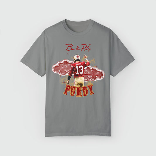 Brock Purdy Signature Ink Art Tee San Francisco 49ers Product Pic Front Granite