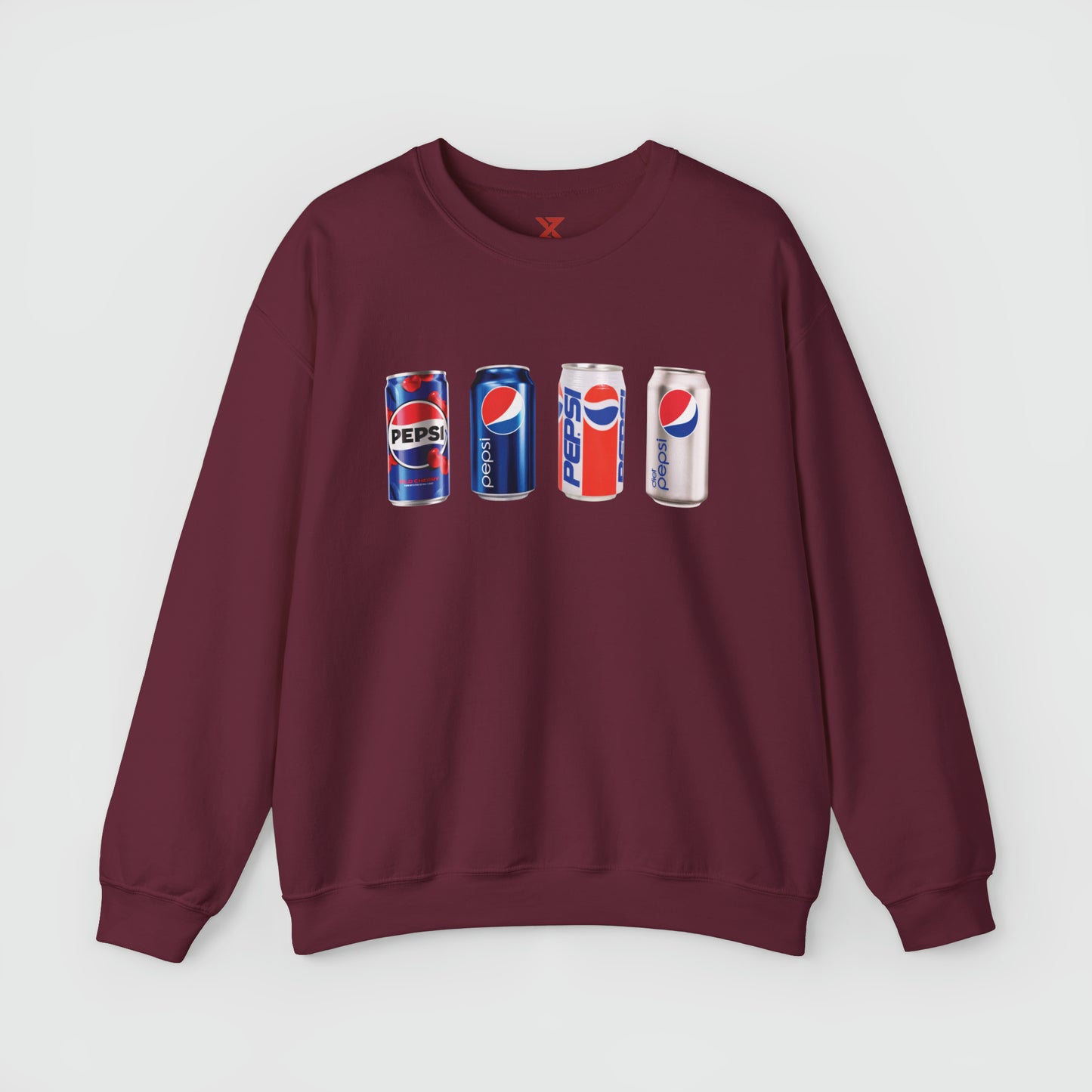 Pepsi Can Vintage Crewneck Product Pic Front Maroon