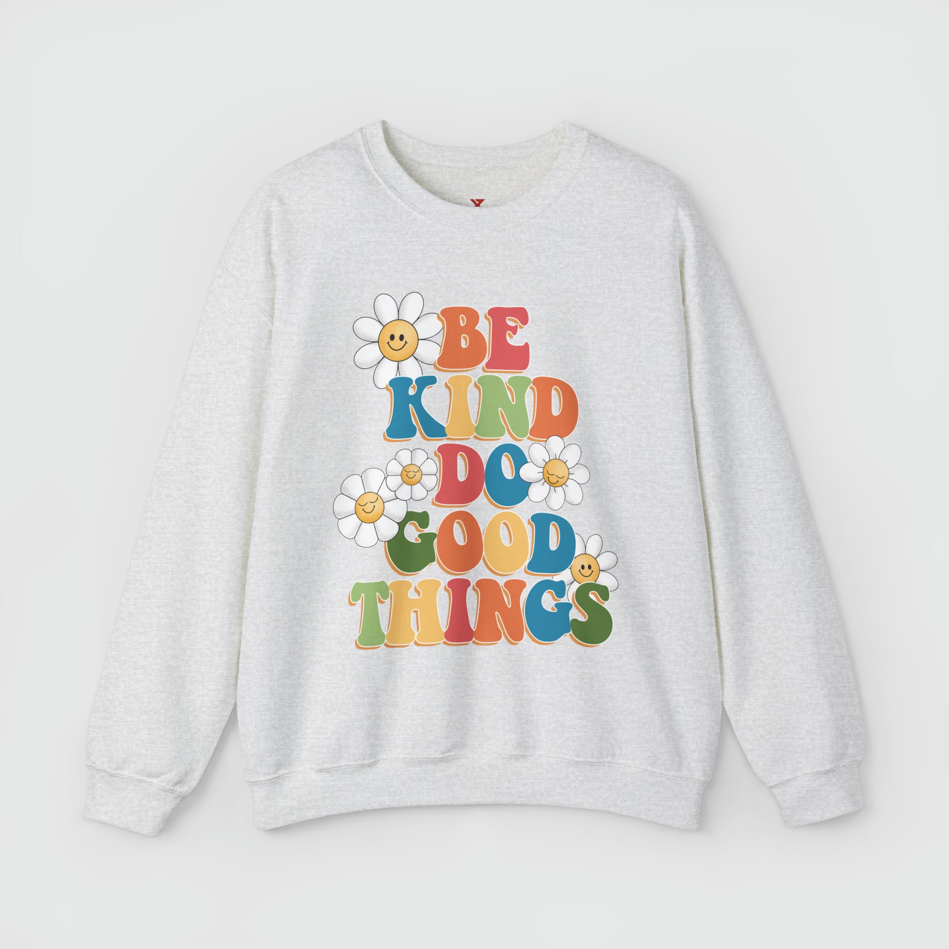 Be Kind Do Good Things Crewneck Product Pic Front Ash