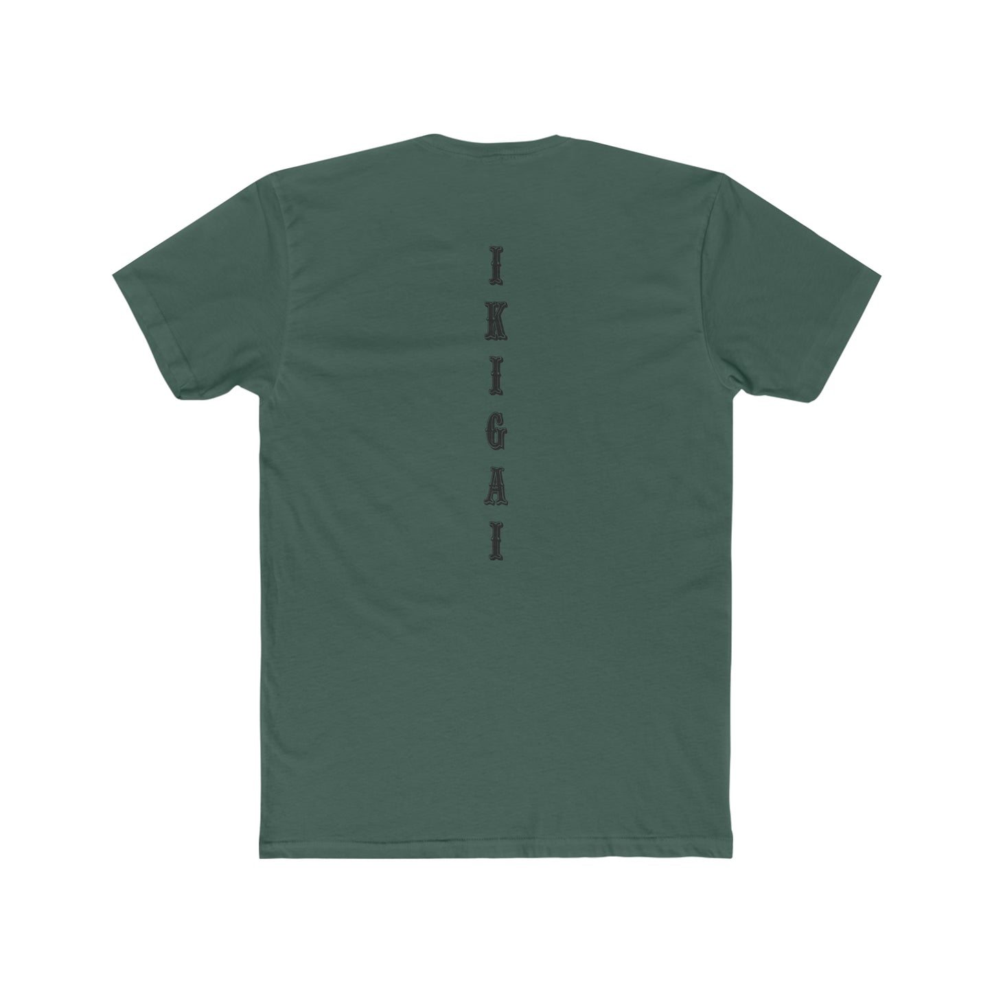 IKIGAI Vert Training Tee Product Pic Back Forest Green