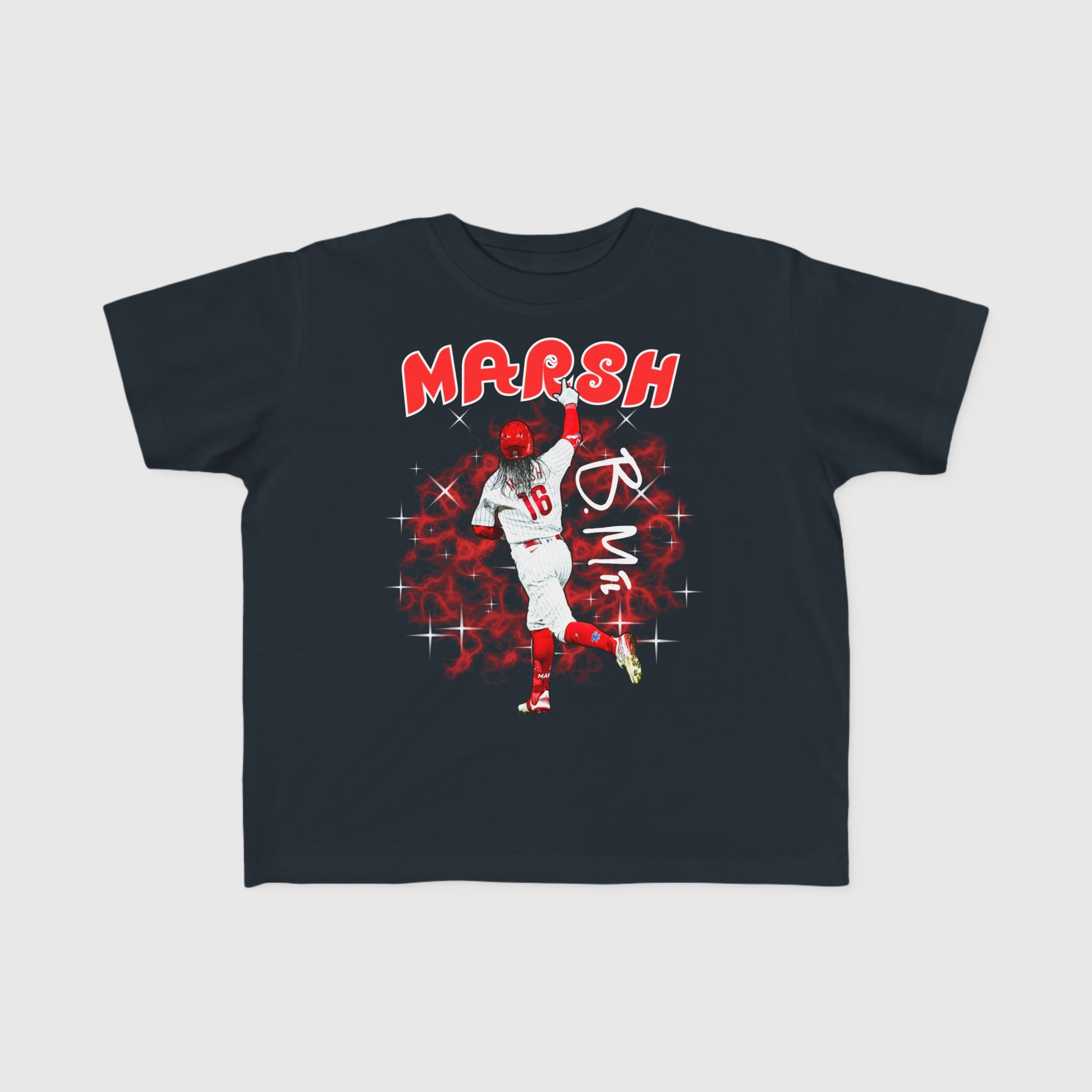 Toddler Brandon Marsh Signature Jersey Tee Product Pic Front Black