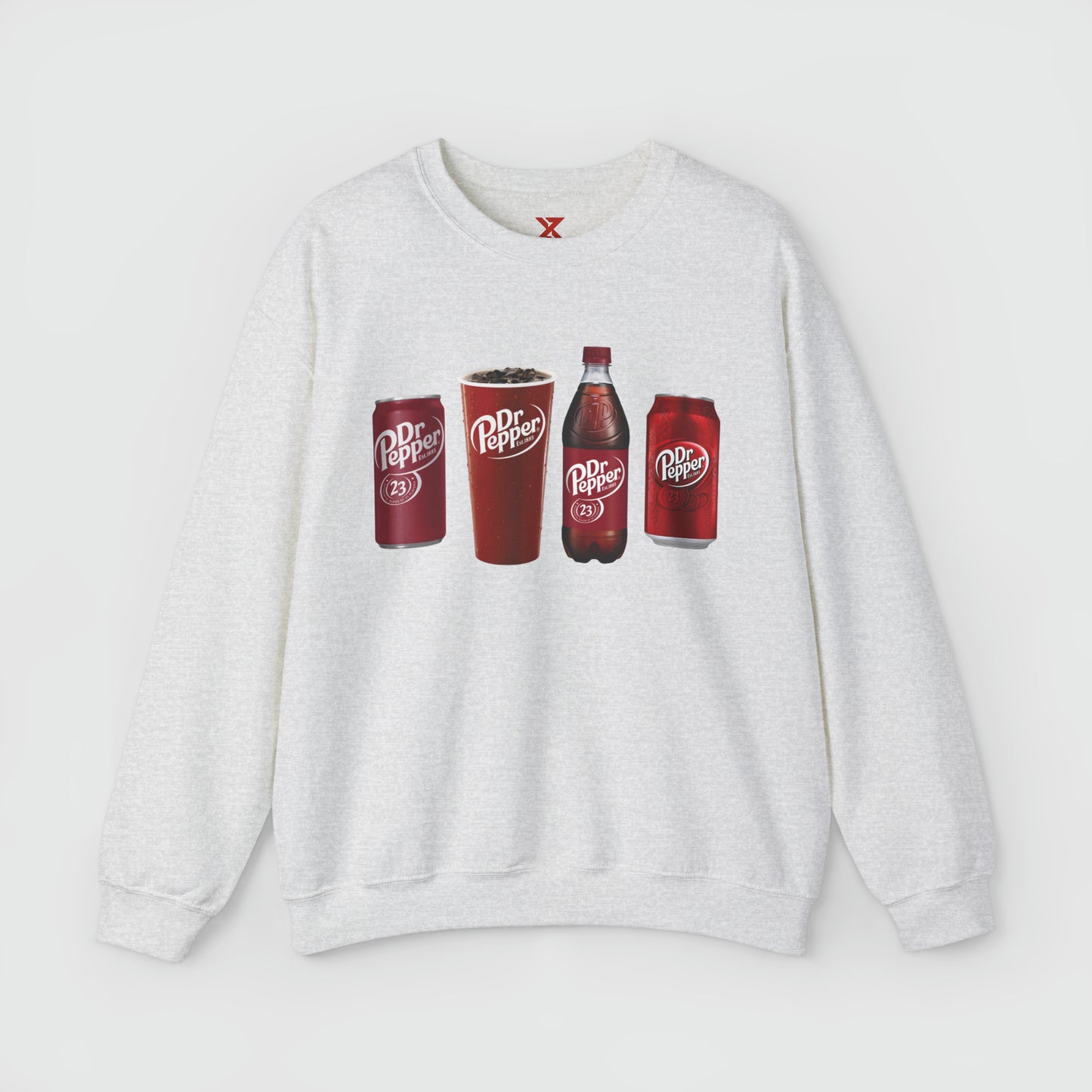 Dr Pepper Crewneck Product Pic Front Ash