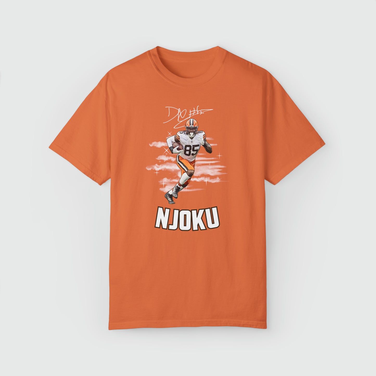 David Njoku Signature Ink Art Tee Product Pic Front Burnt Orange