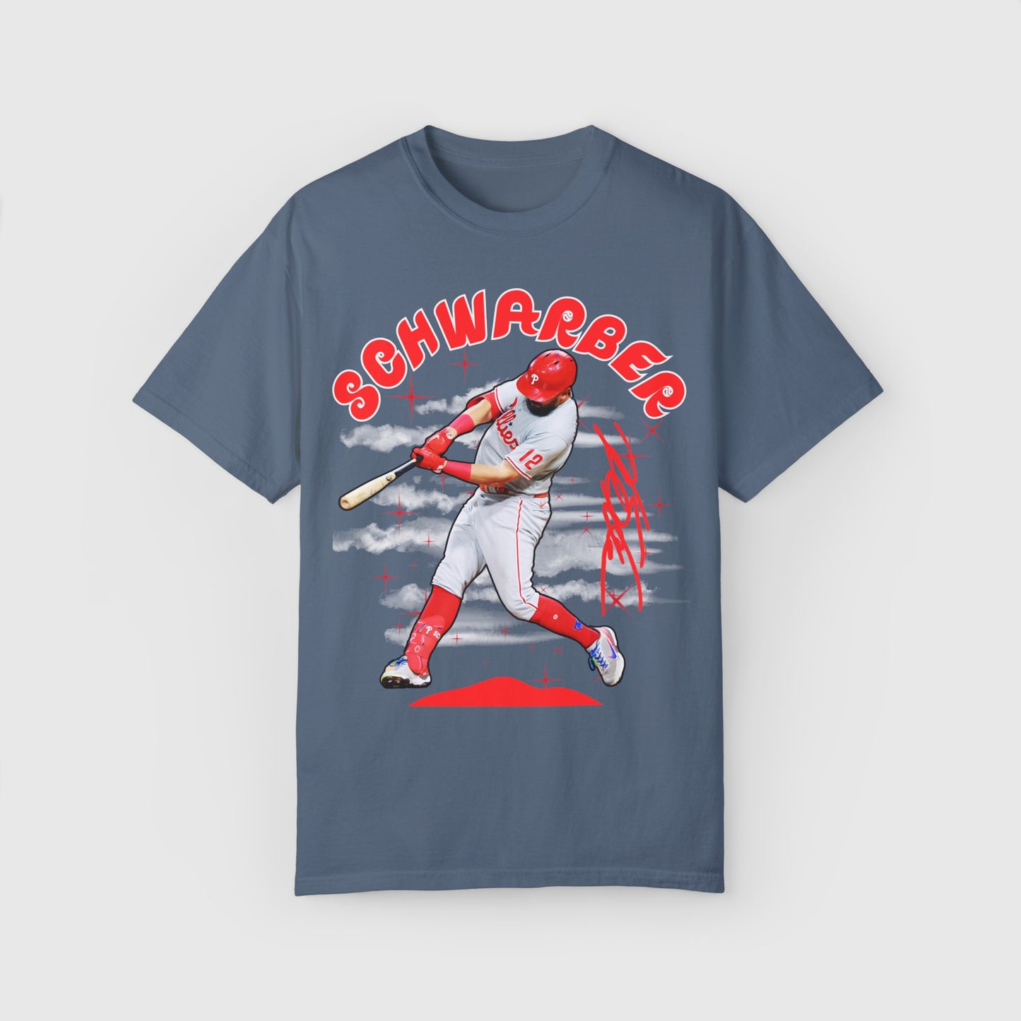 Kyle Schwarber Signature Tee Product Pic Front Blue Jean